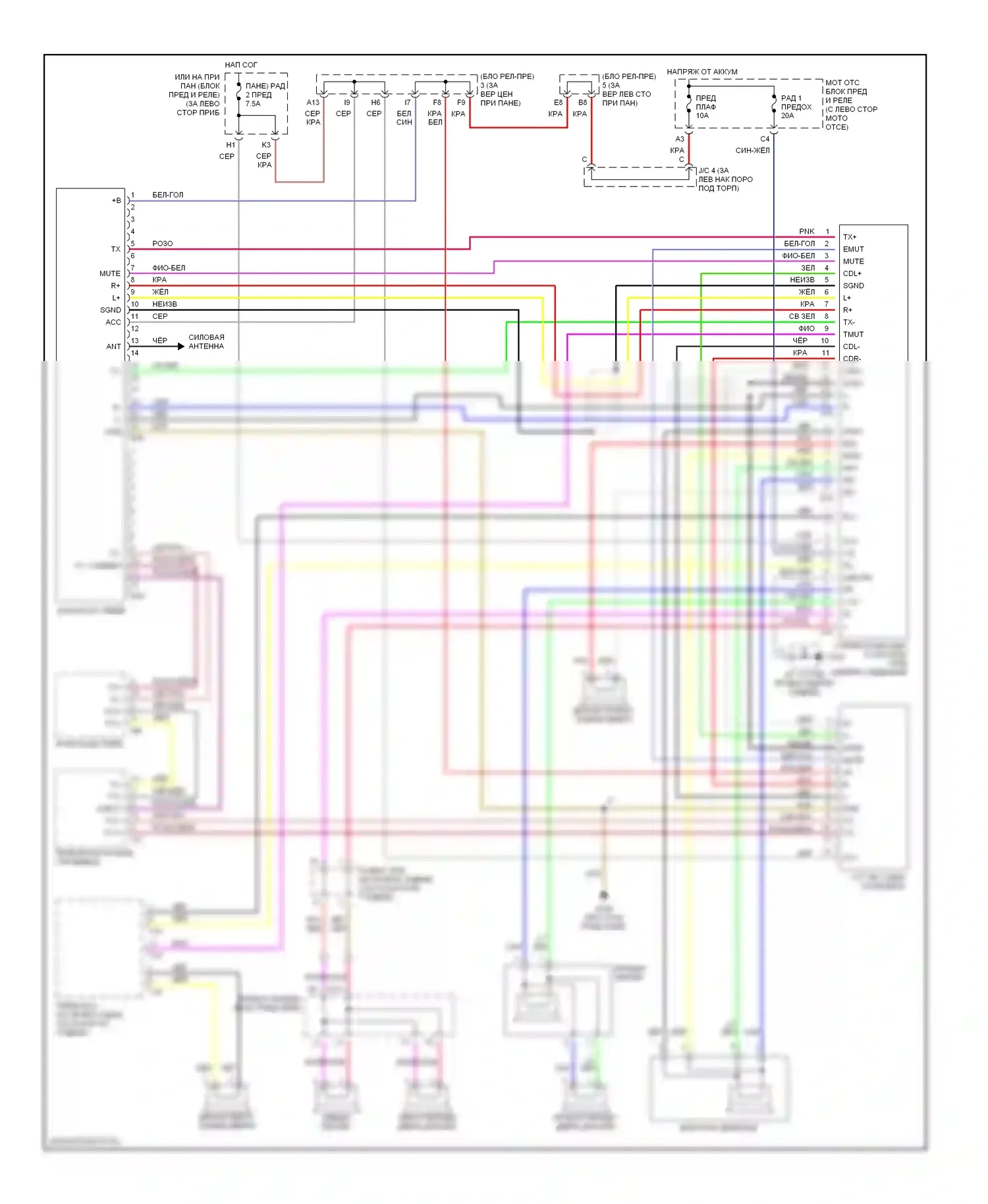 RX Lexus I (1997-2003): Магнитола электросхем, с навигацией 