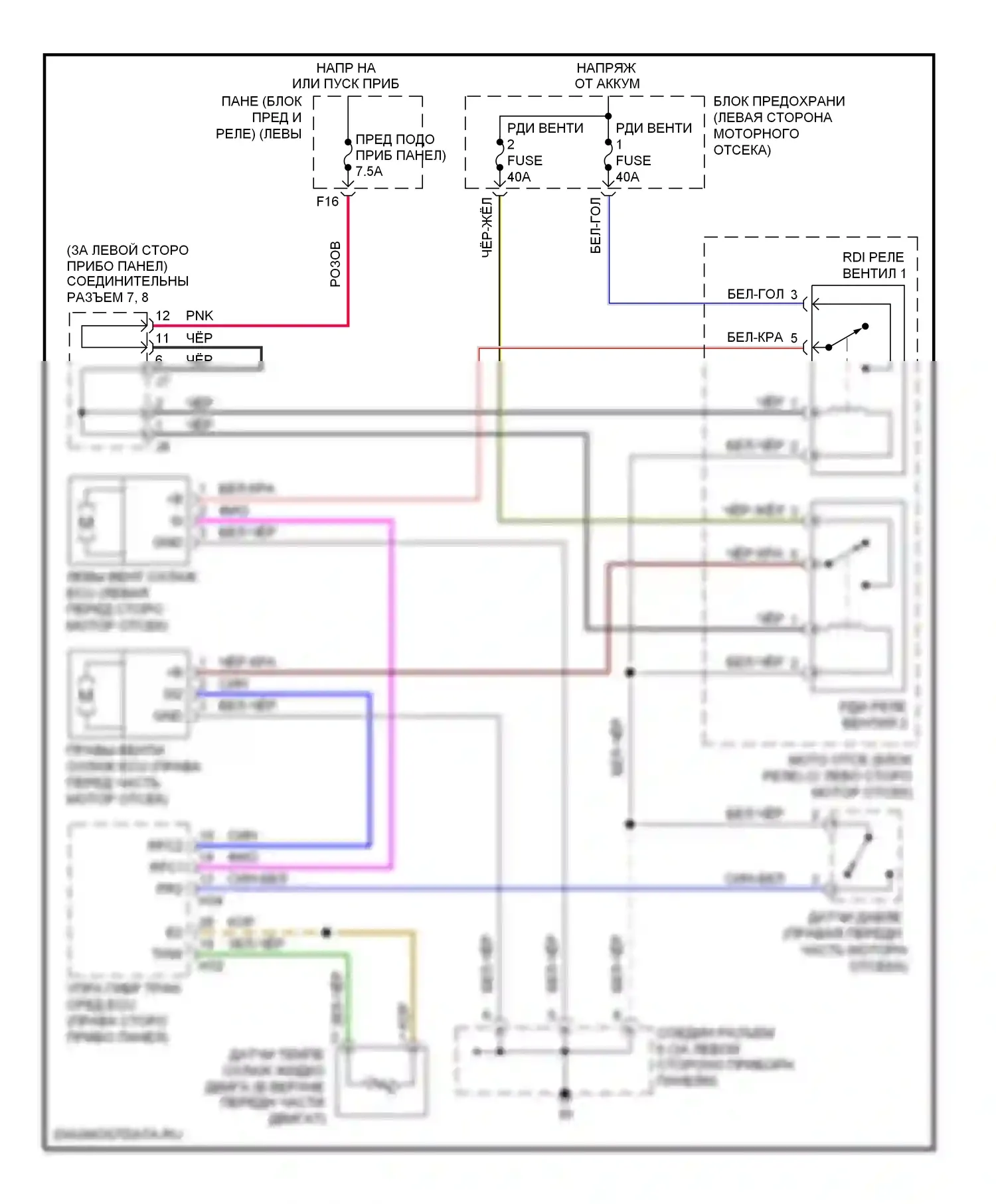 RX Lexus II рестайлинг (2006-2009): Электросхема вентилятора охлаждения 