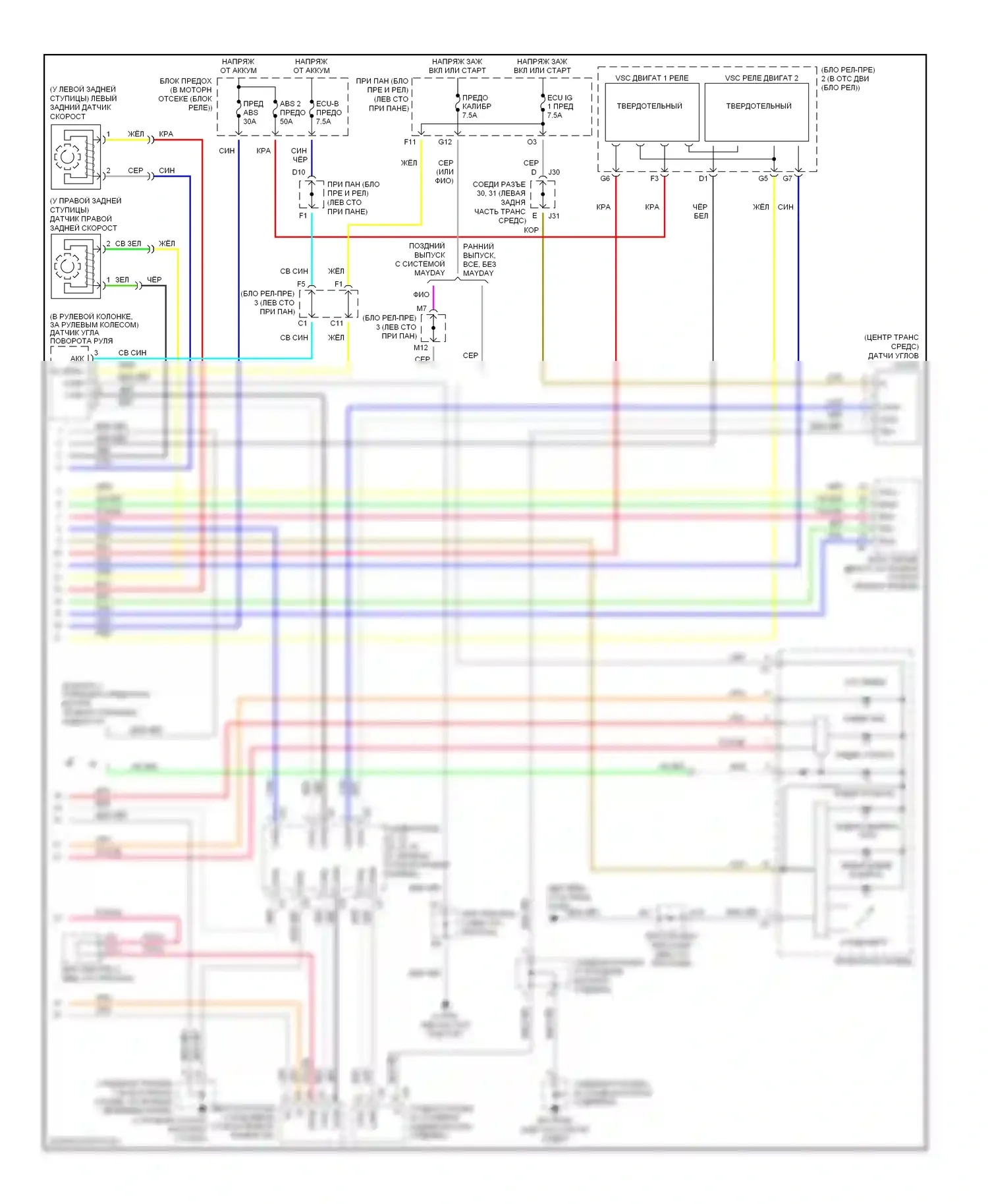 RX Lexus II (2003-2006): Антиблокировочная система abs электросхема (2 из 2) 