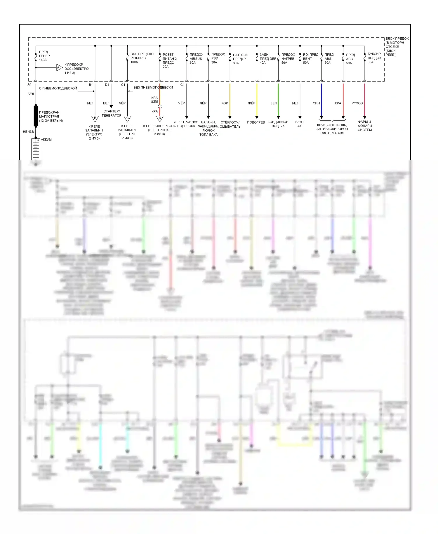 RX Lexus II (2003-2006): Электросхема блока предохранителей реле (1 из 3) 