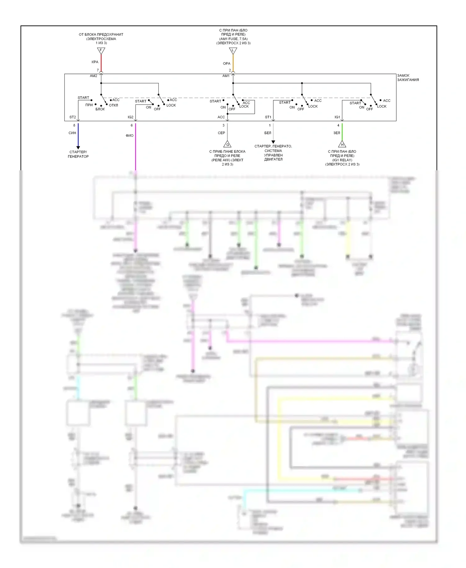 RX Lexus II (2003-2006): Электросхема блока предохранителей реле (3 из 3) 