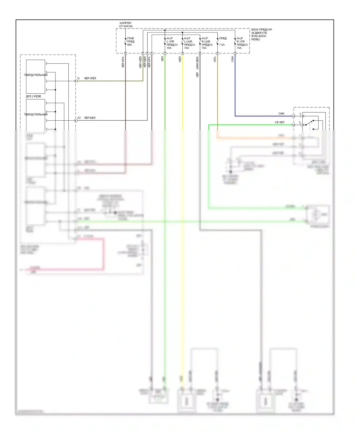 RX Lexus II (2003-2006): Электросхема фар (2 из 2) 