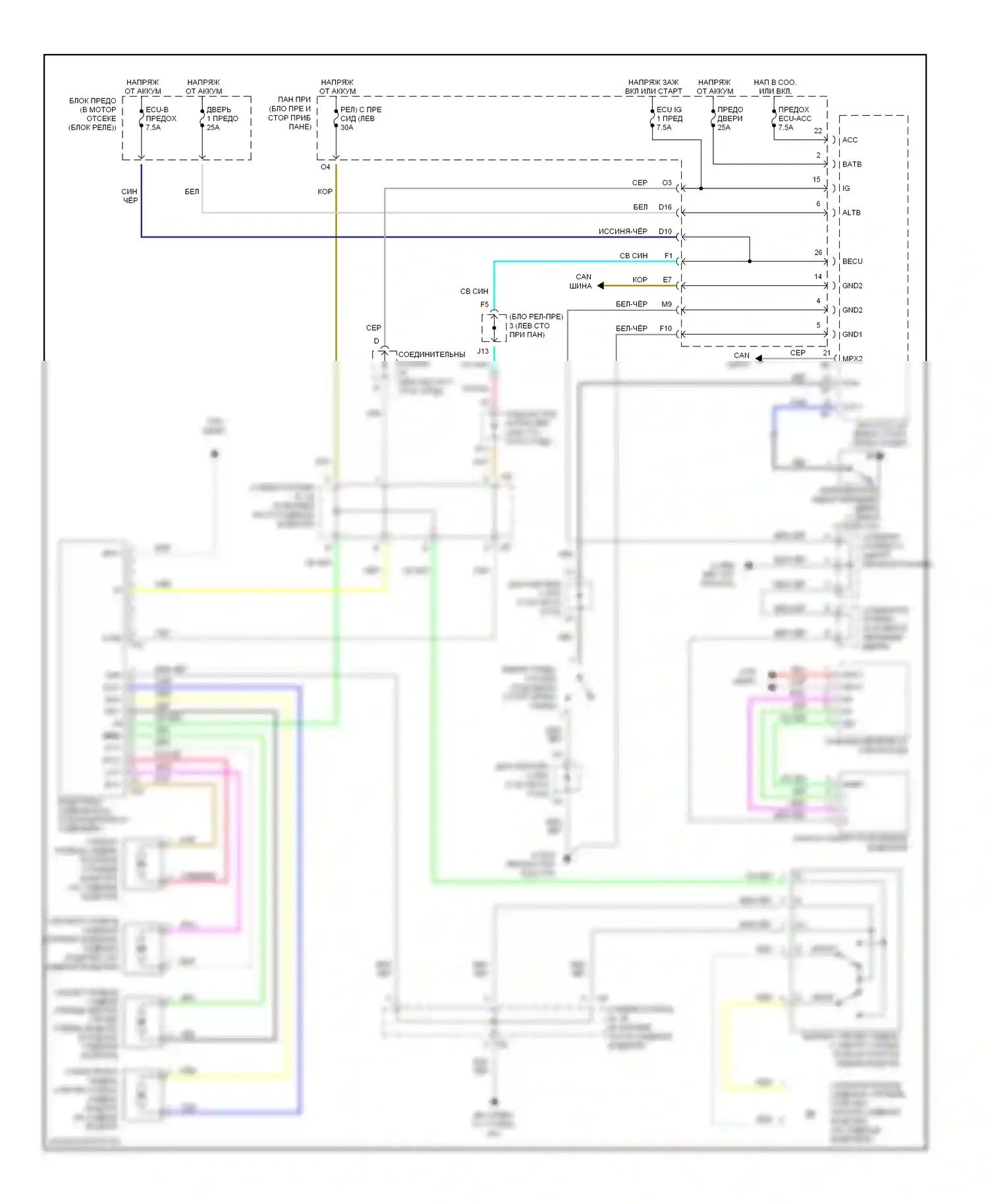 RX Lexus II (2003-2006): Электросхема сиденья памяти водителя 