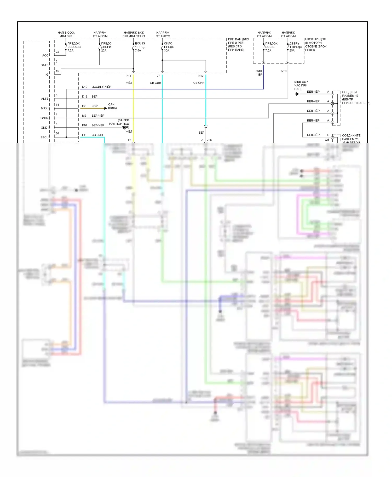 RX Lexus II (2003-2006): Электросхема зеркал памяти 