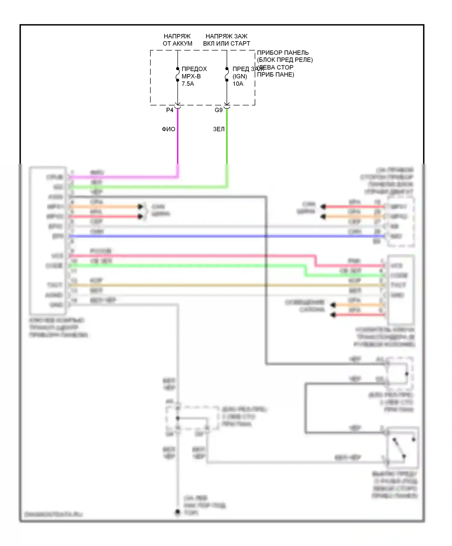 RX Lexus II (2003-2006): Электросхема иммобилайзера 