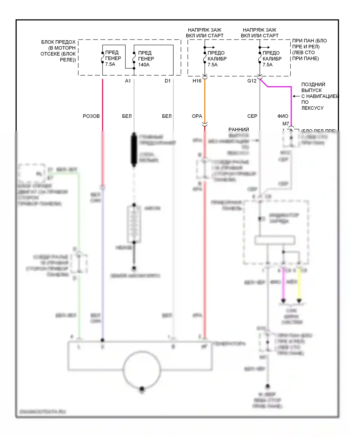 RX Lexus II (2003-2006): Электросхема генератора 