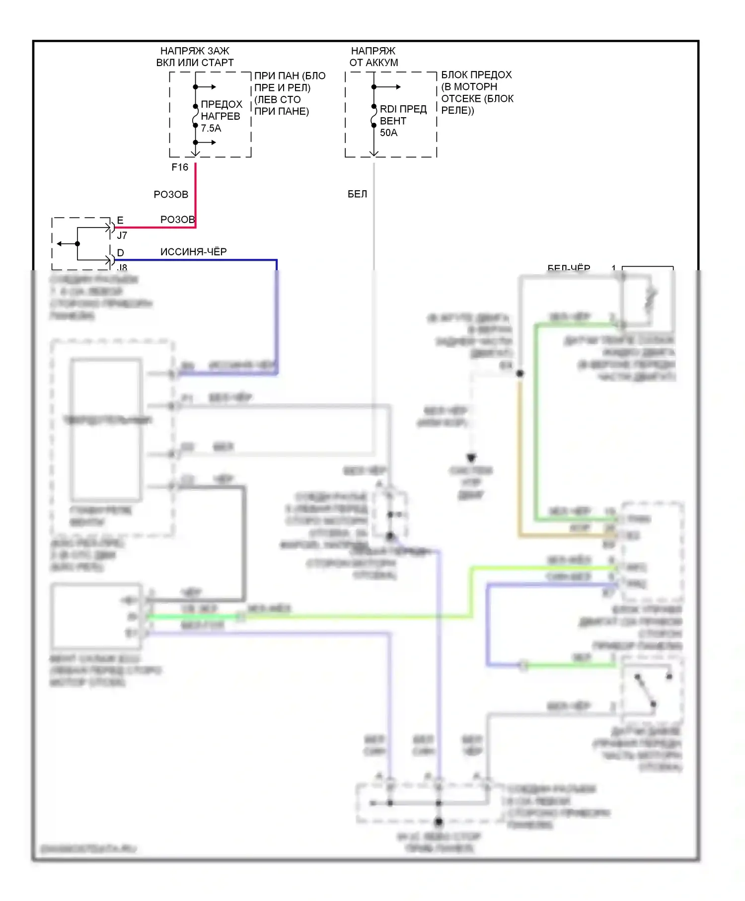 RX Lexus II (2003-2006): Электросхема вентилятора охлаждения 