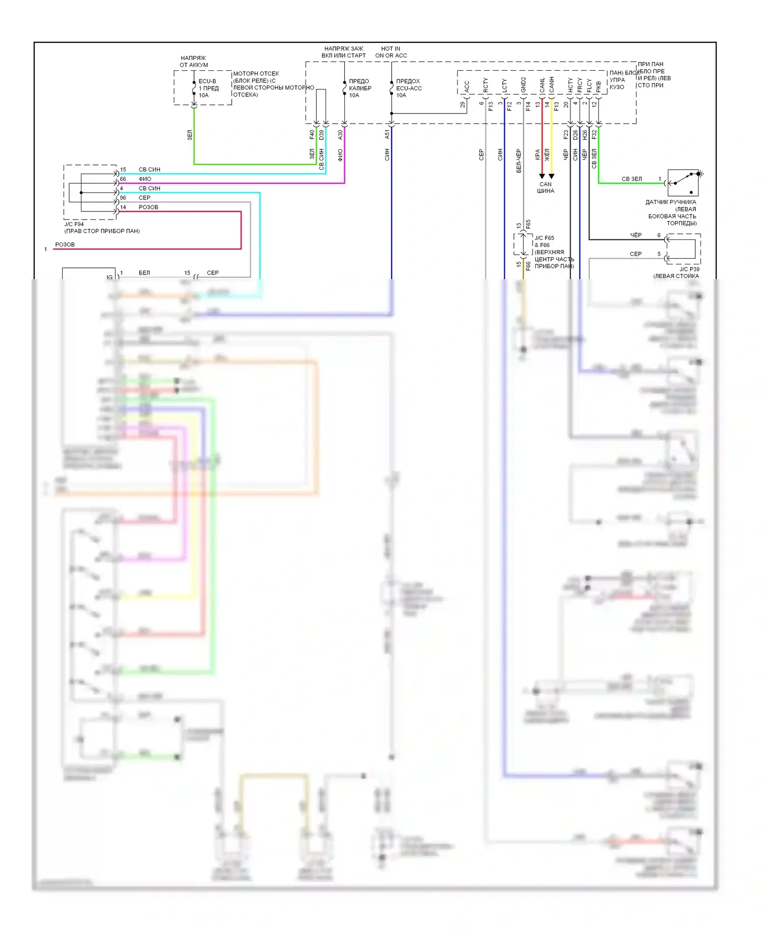RX Lexus III рестайлинг (2012-2015): Электросхема приборной панели (2 из 2) 