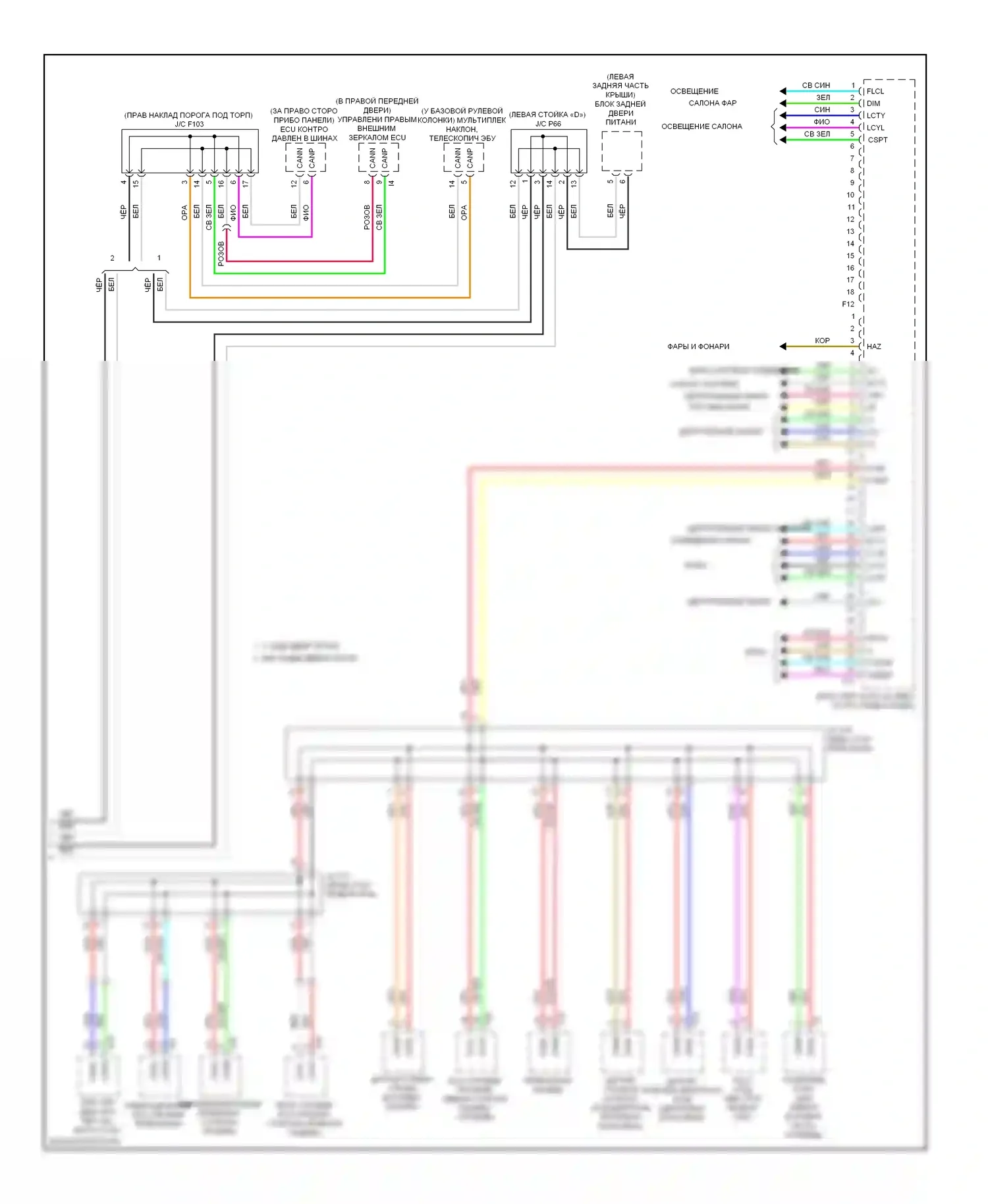 RX Lexus III (2008-2012): Электросхема блоков управления кузовом (2 из 2) 