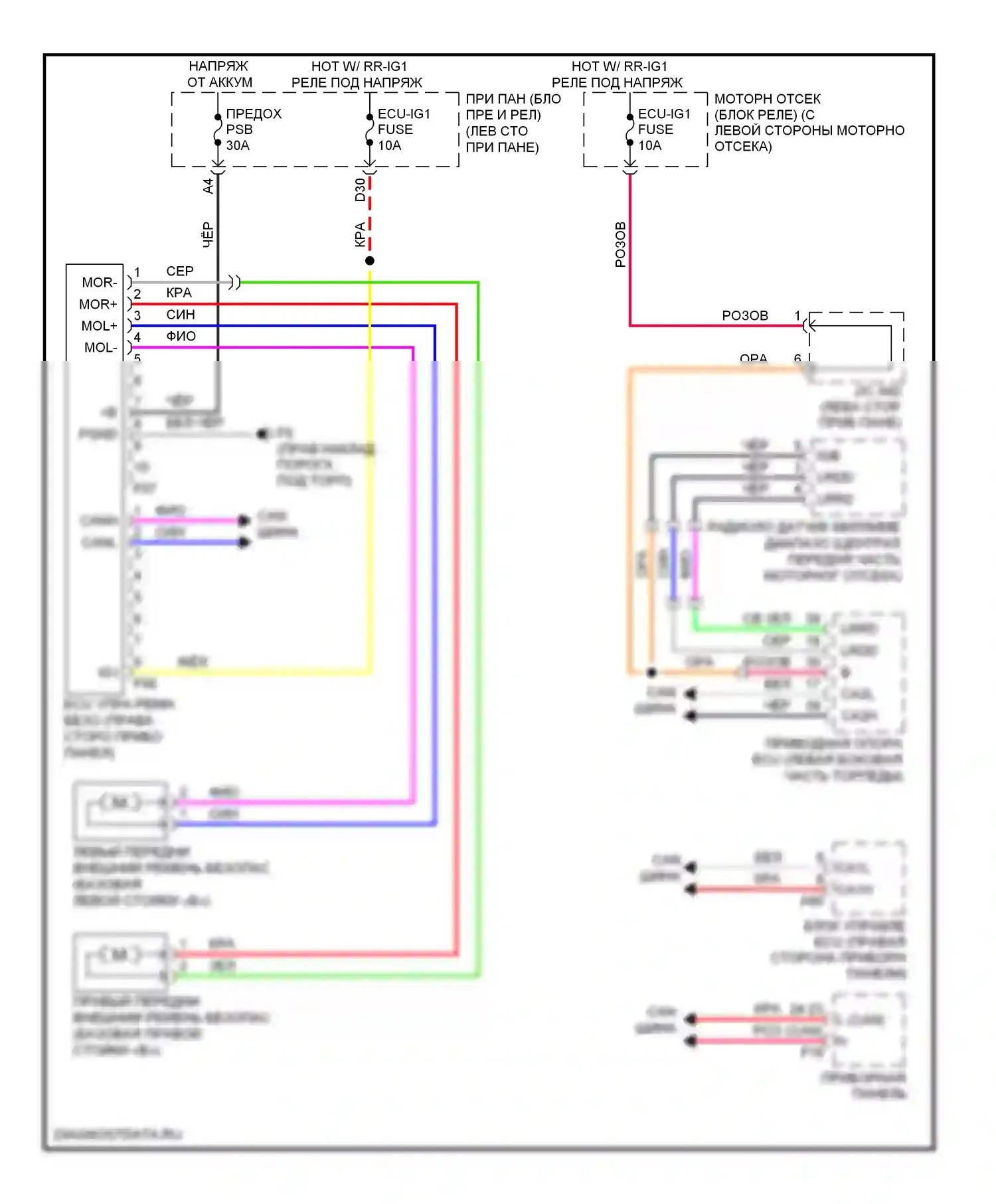 RX Lexus III (2008-2012): Электросхема до экстренного торможения 