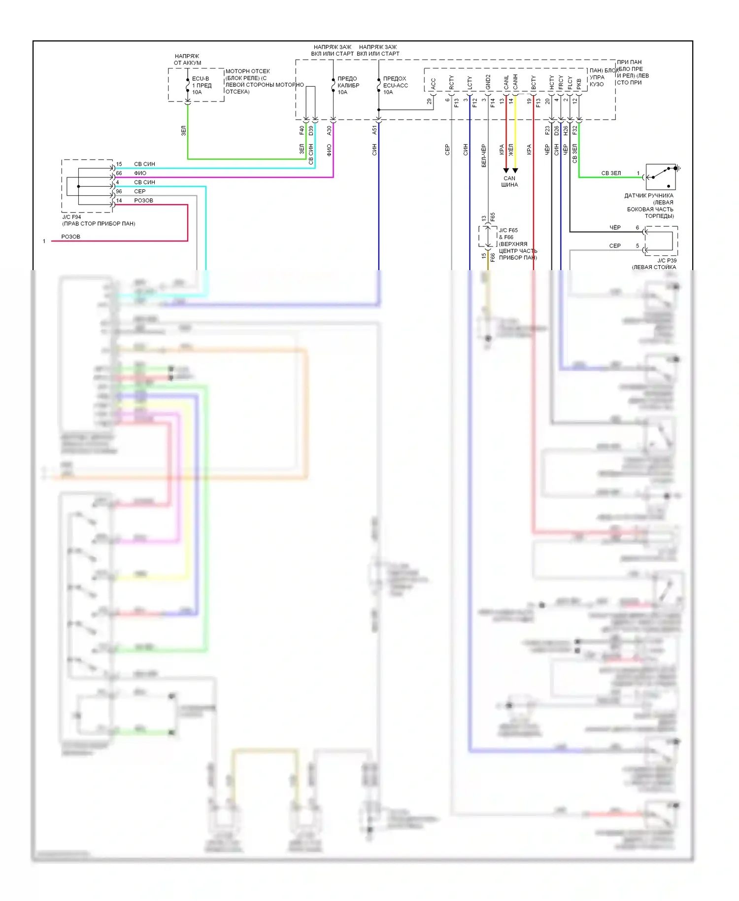 RX Lexus III (2008-2012): Электросхема приборной панели (2 из 2) 