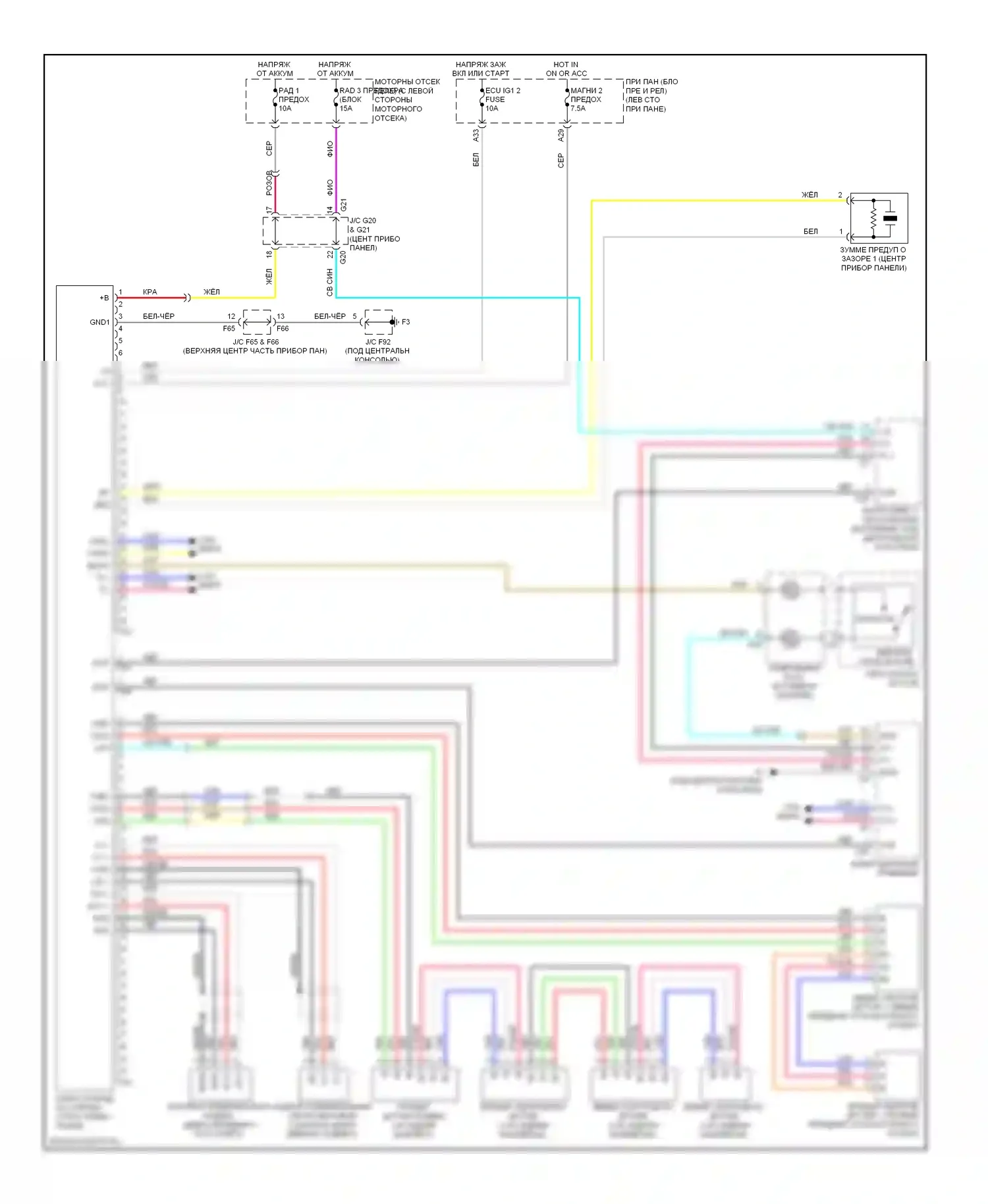 RX Lexus III (2008-2012): Электросхема парктроника 