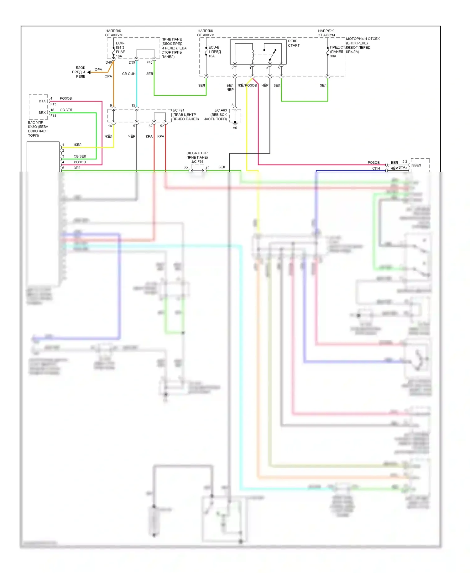 RX Lexus III (2008-2012): Электросхема стартера 