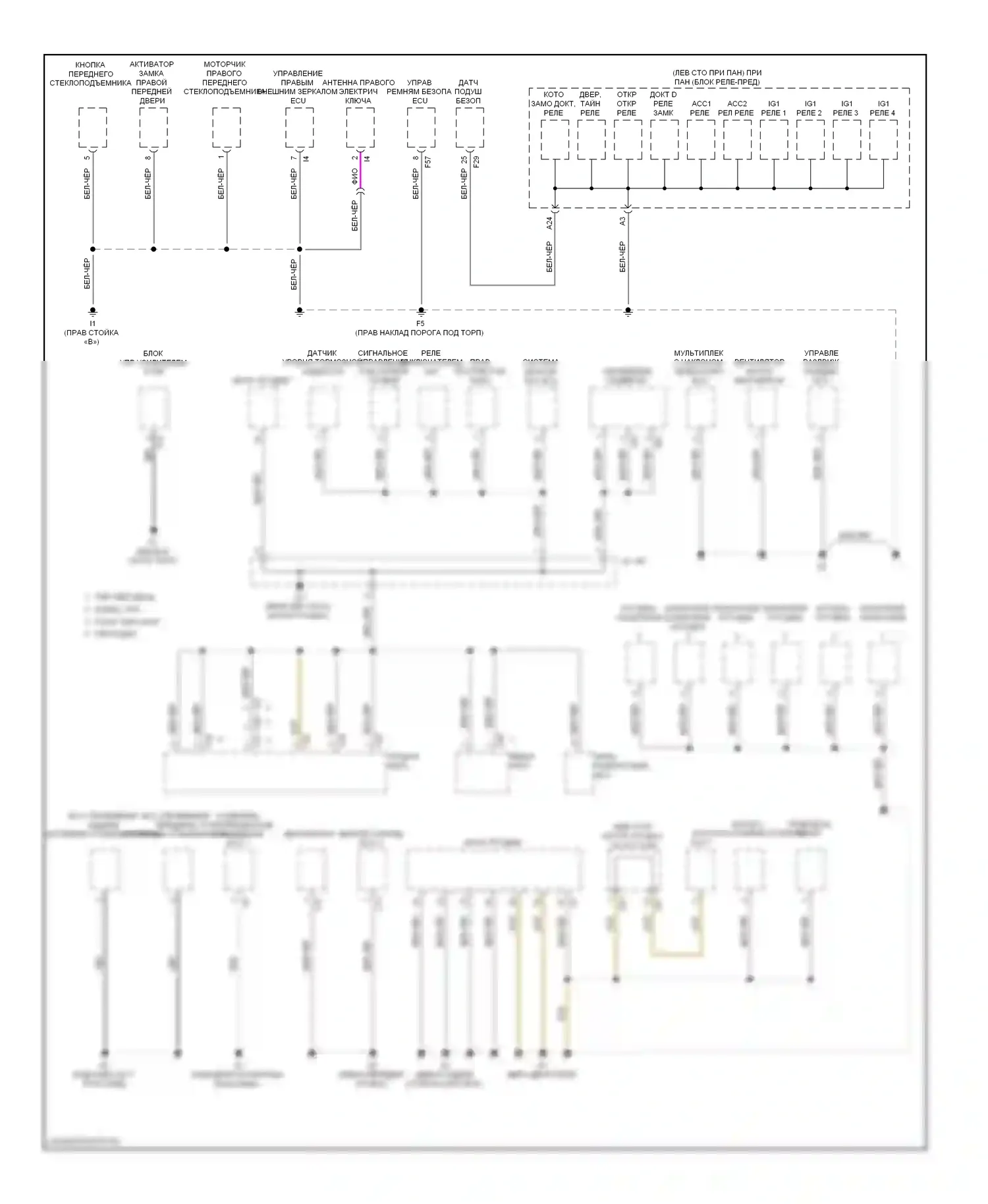 RX Lexus III (2008-2012): Электросхема точек подключения масс (2 из 5) 