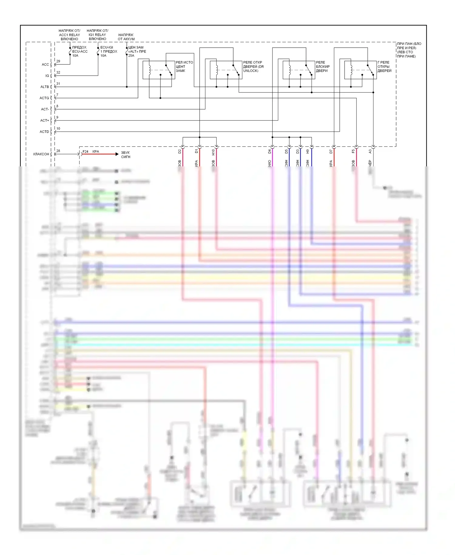 RX Lexus III (2008-2012): Электросхема центрального замка (1 из 5) 