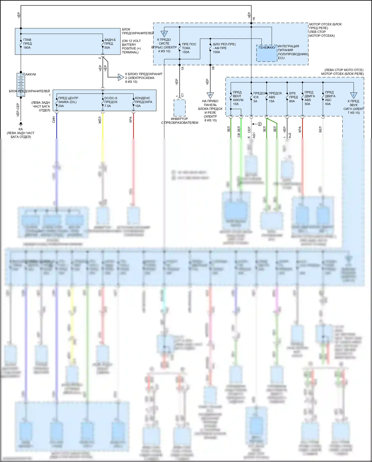 RX Lexus IV рестайлинг (2019-2023): Электросхема блока предохранителей реле (1 из 10) 