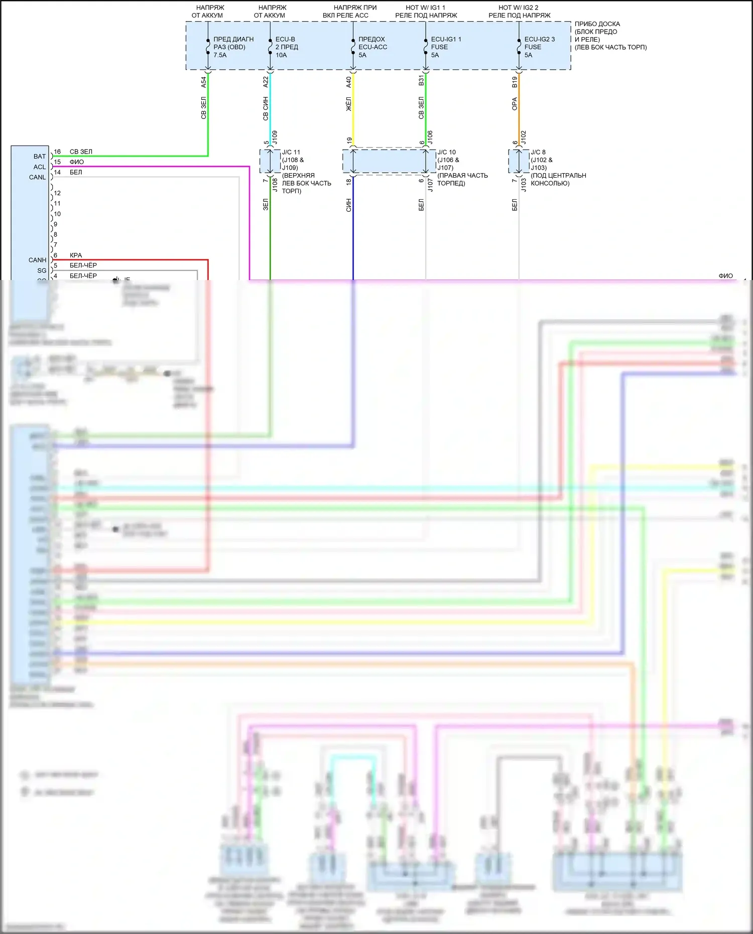 RX Lexus IV рестайлинг (2019-2023): Can шина электросхема (1 из 4) 