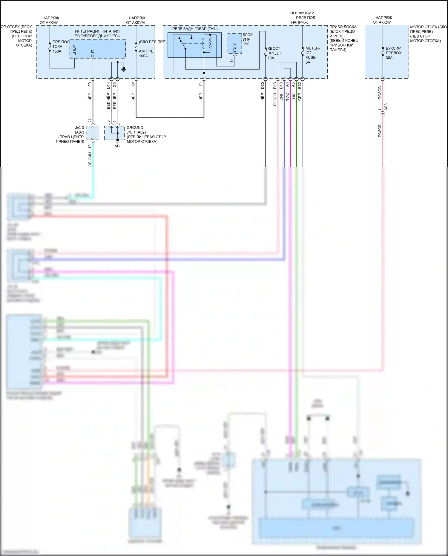 RX Lexus IV рестайлинг (2019-2023): Электросхема буксировки прицепа 