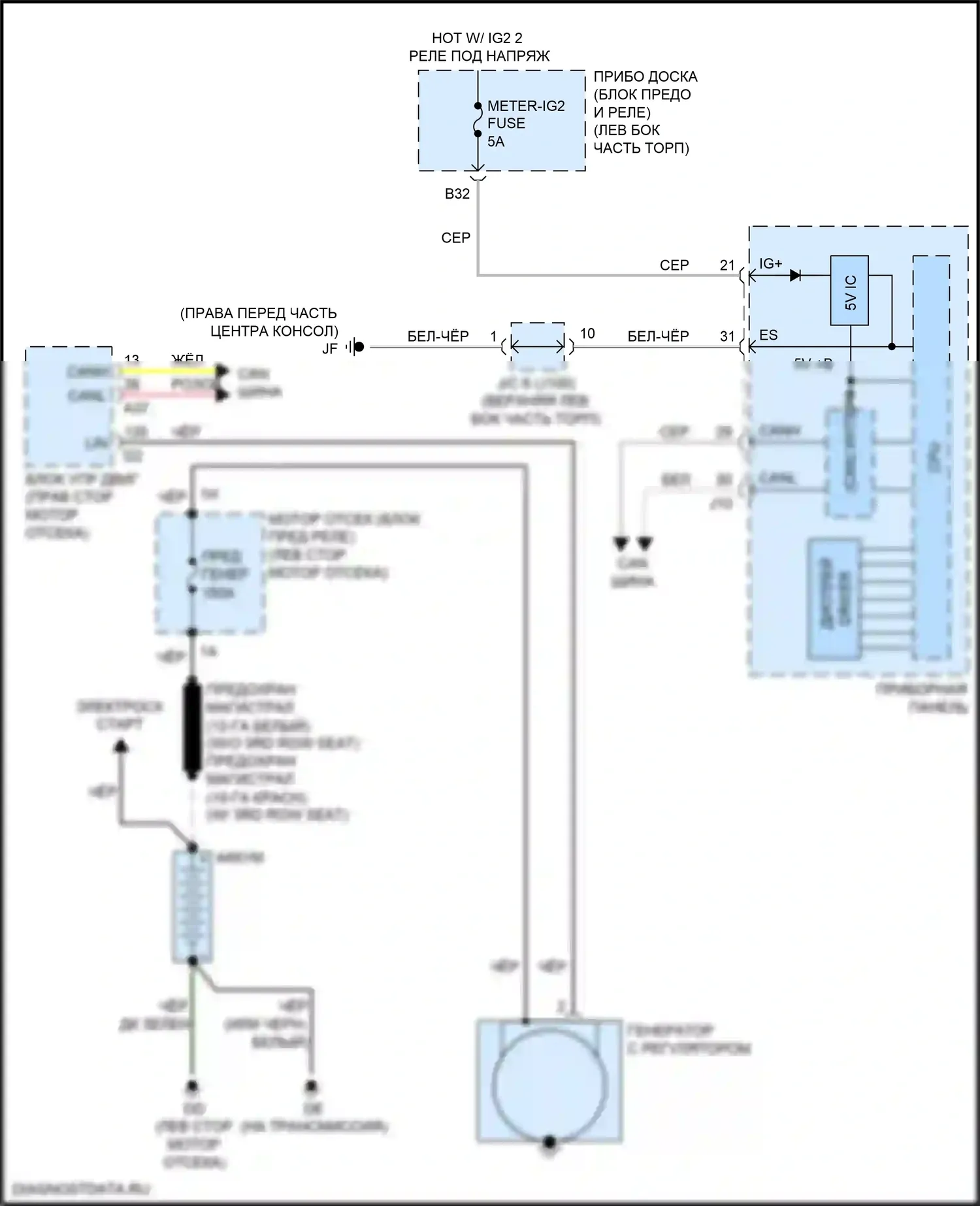 RX Lexus IV рестайлинг (2019-2023): Электросхема генератора 