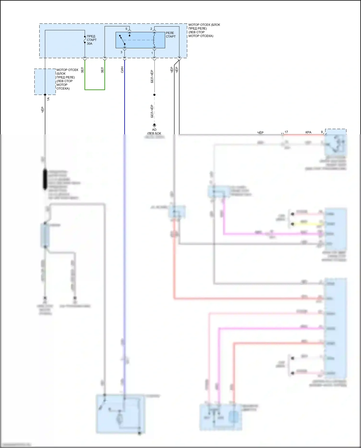 RX Lexus IV рестайлинг (2019-2023): Электросхема стартера 