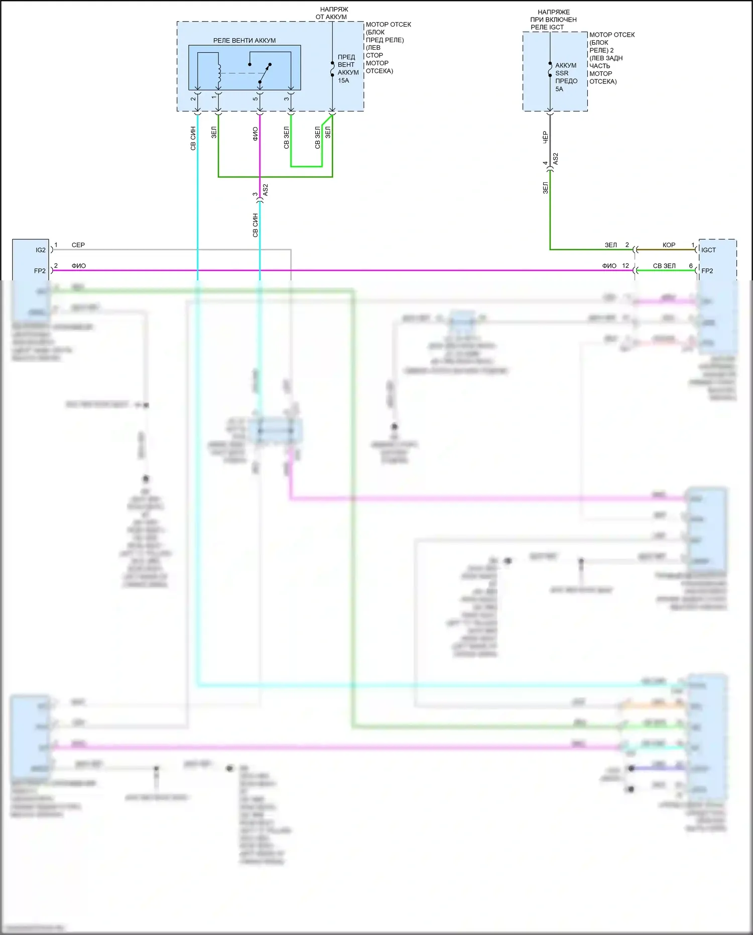 RX Lexus IV рестайлинг (2019-2023): Электросхема вентилятора охлаждения аккумулятора 