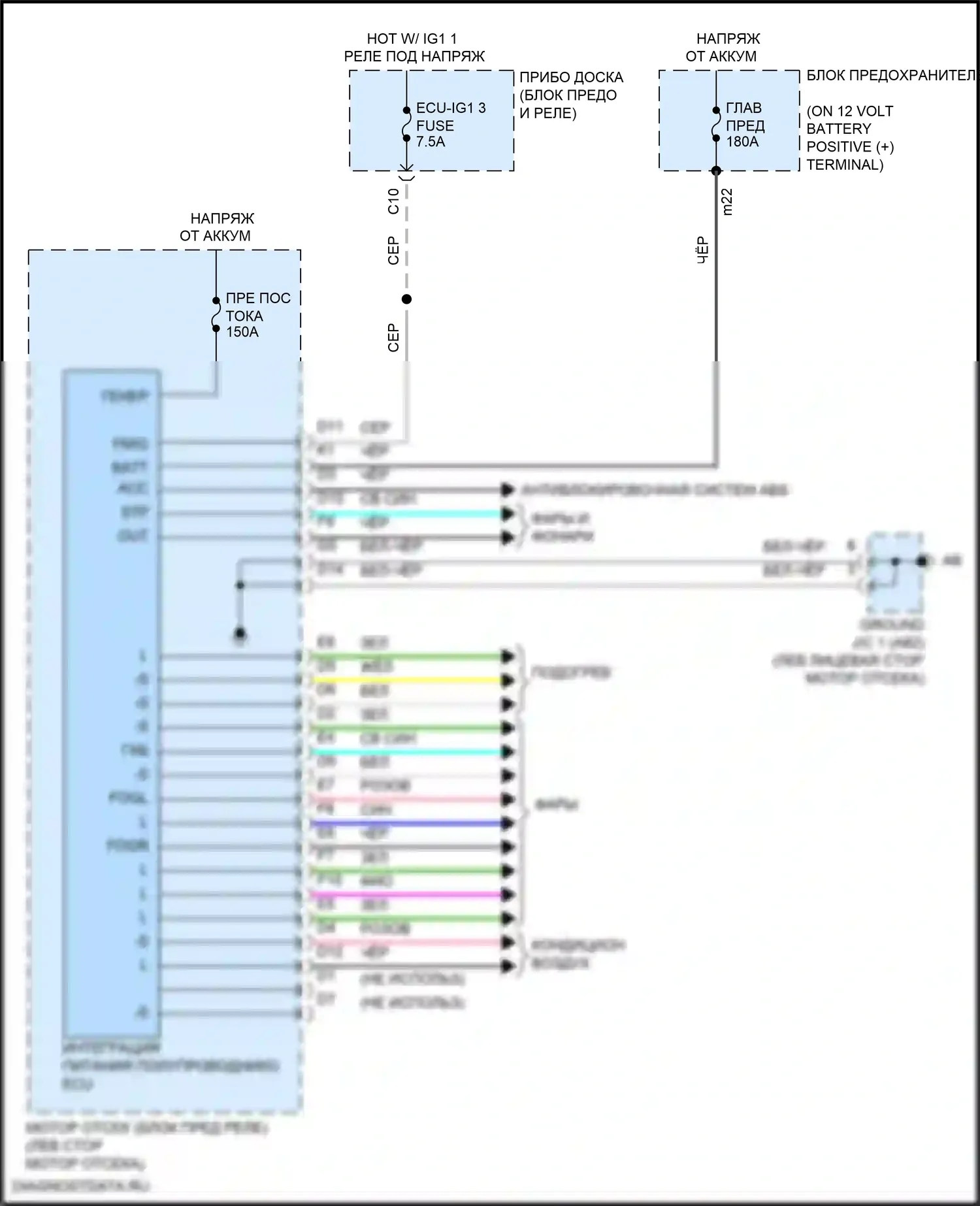 RX Lexus IV (2015-2019): Полупроводниковая интеграция питания ecu электросхема 