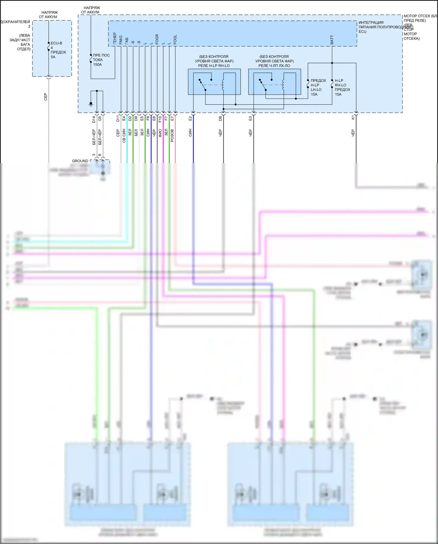 RX Lexus IV (2015-2019): Электросхема фар (2 из 3) 