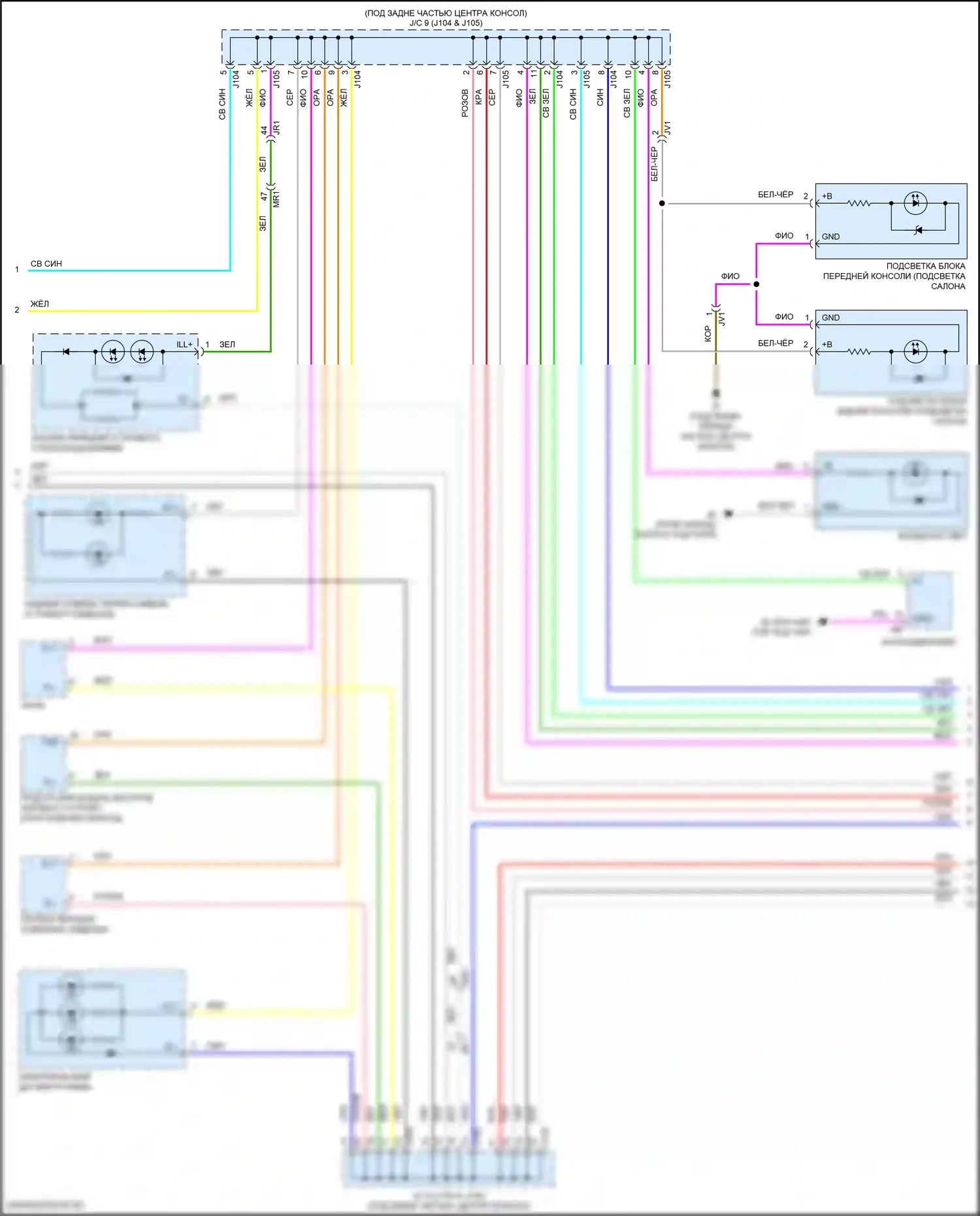 RX Lexus IV (2015-2019): Электросхема подсветки приборной панели (2 из 4) 