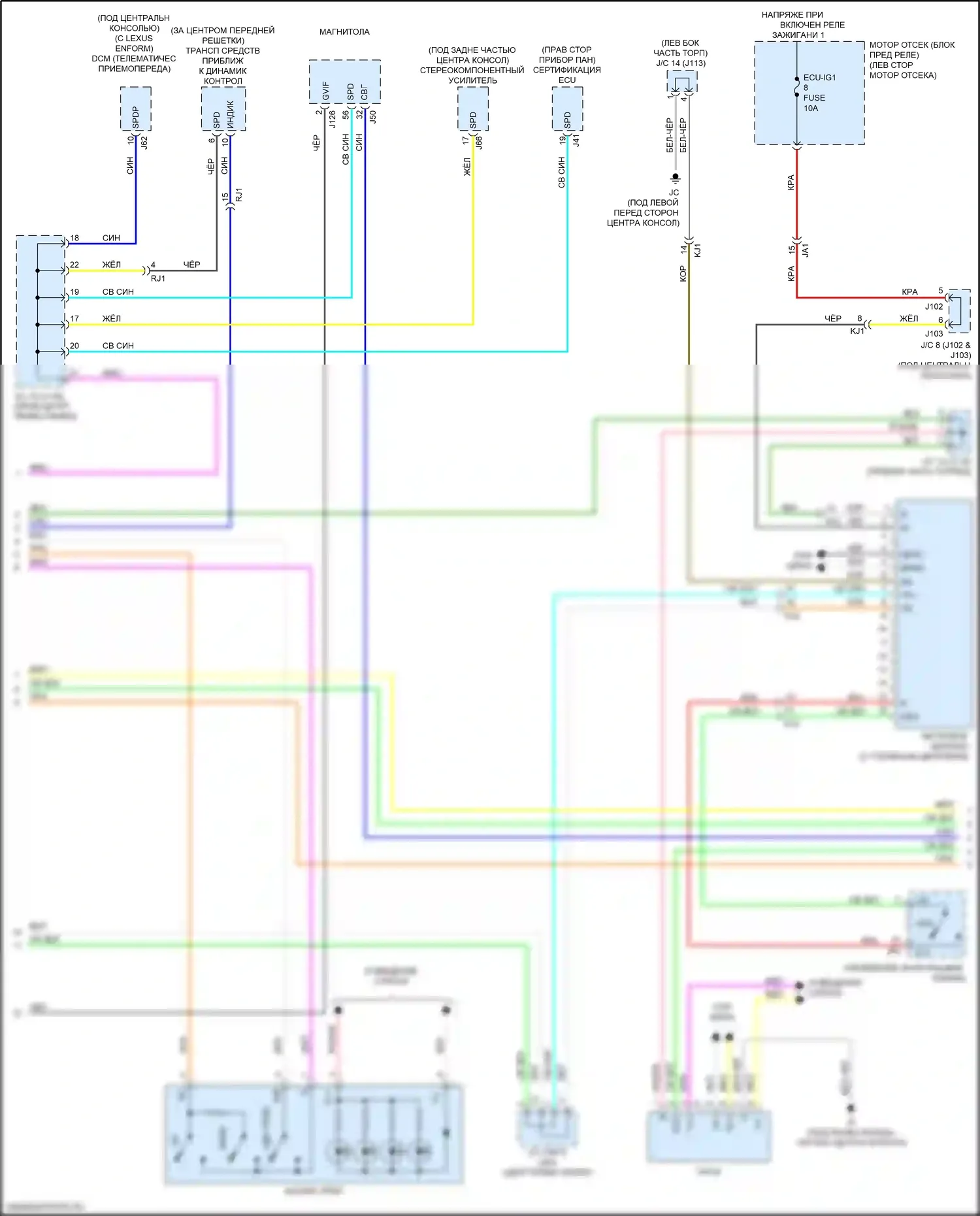 RX Lexus IV (2015-2019): Электросхема приборной панели (2 из 3) 