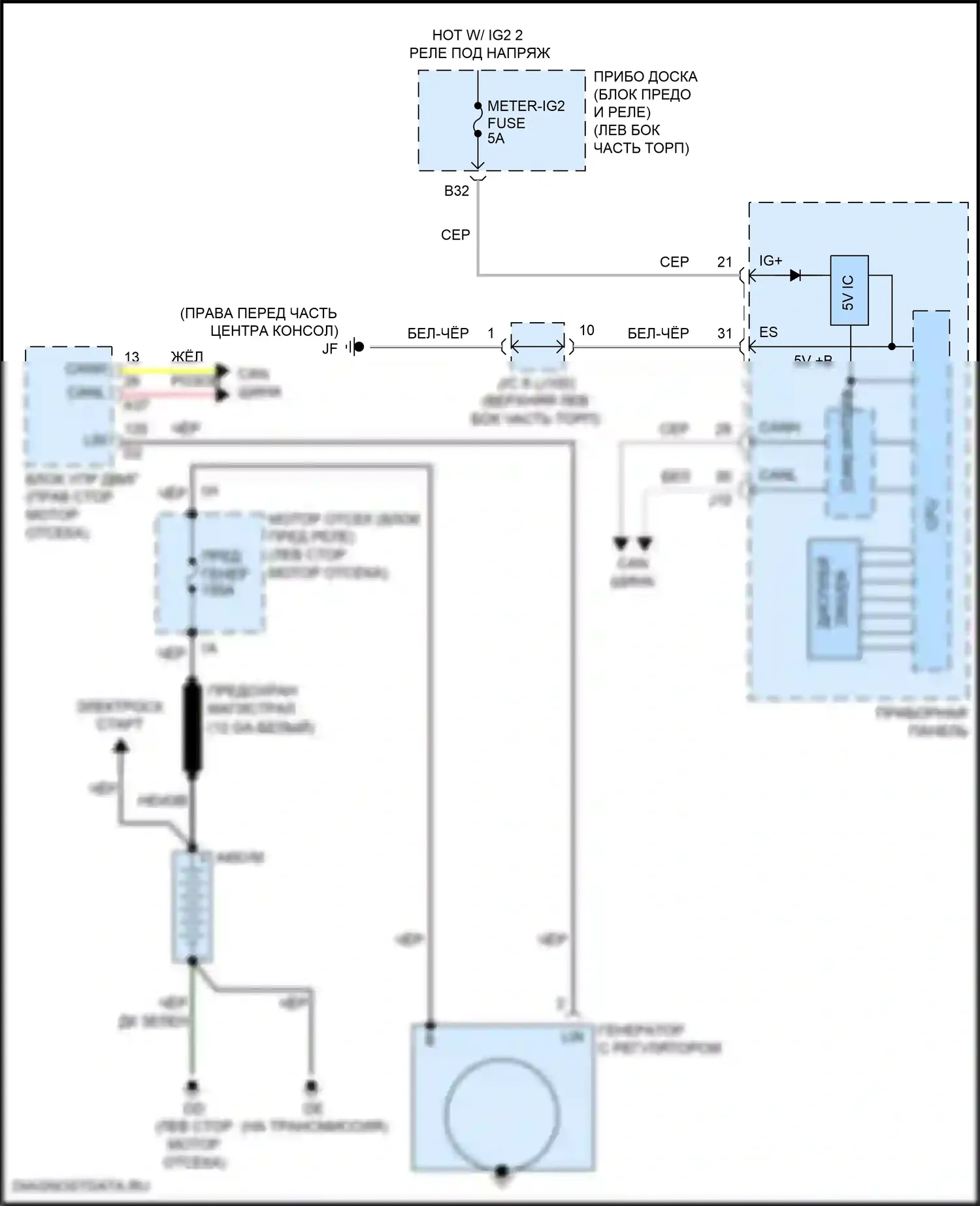 RX Lexus IV (2015-2019): Электросхема генератора 
