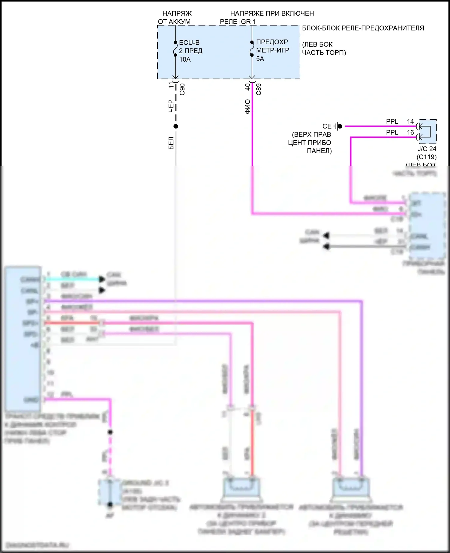 RX Lexus V (2022-2024): Электросхема акустической системы изменения транспортного средства 