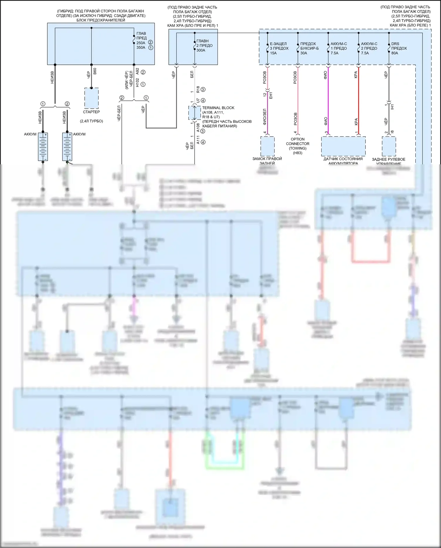 RX Lexus V (2022-2024): Электросхема блока предохранителей реле (1 из 13) 