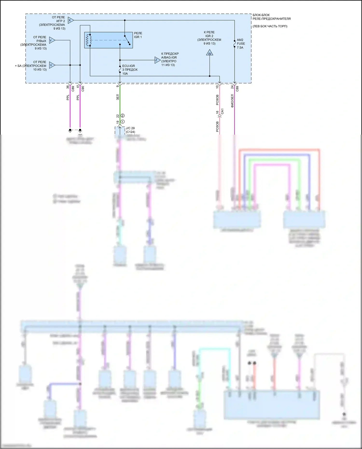 RX Lexus V (2022-2024): Электросхема блока предохранителей реле (12 из 13) 
