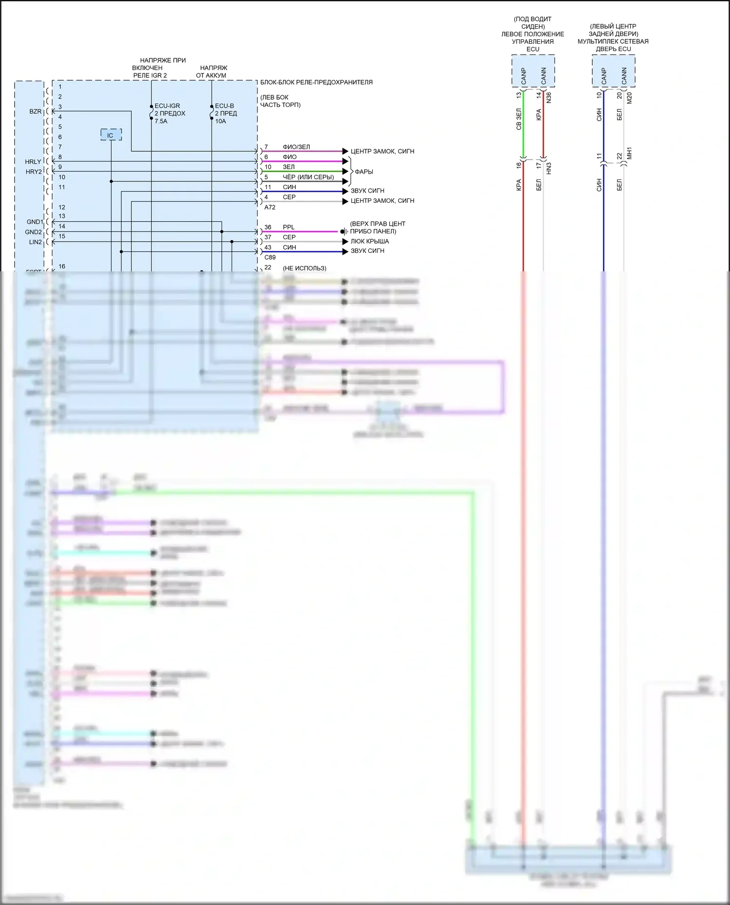 RX Lexus V (2022-2024): Электросхема эбу кузова (1 из 2) 