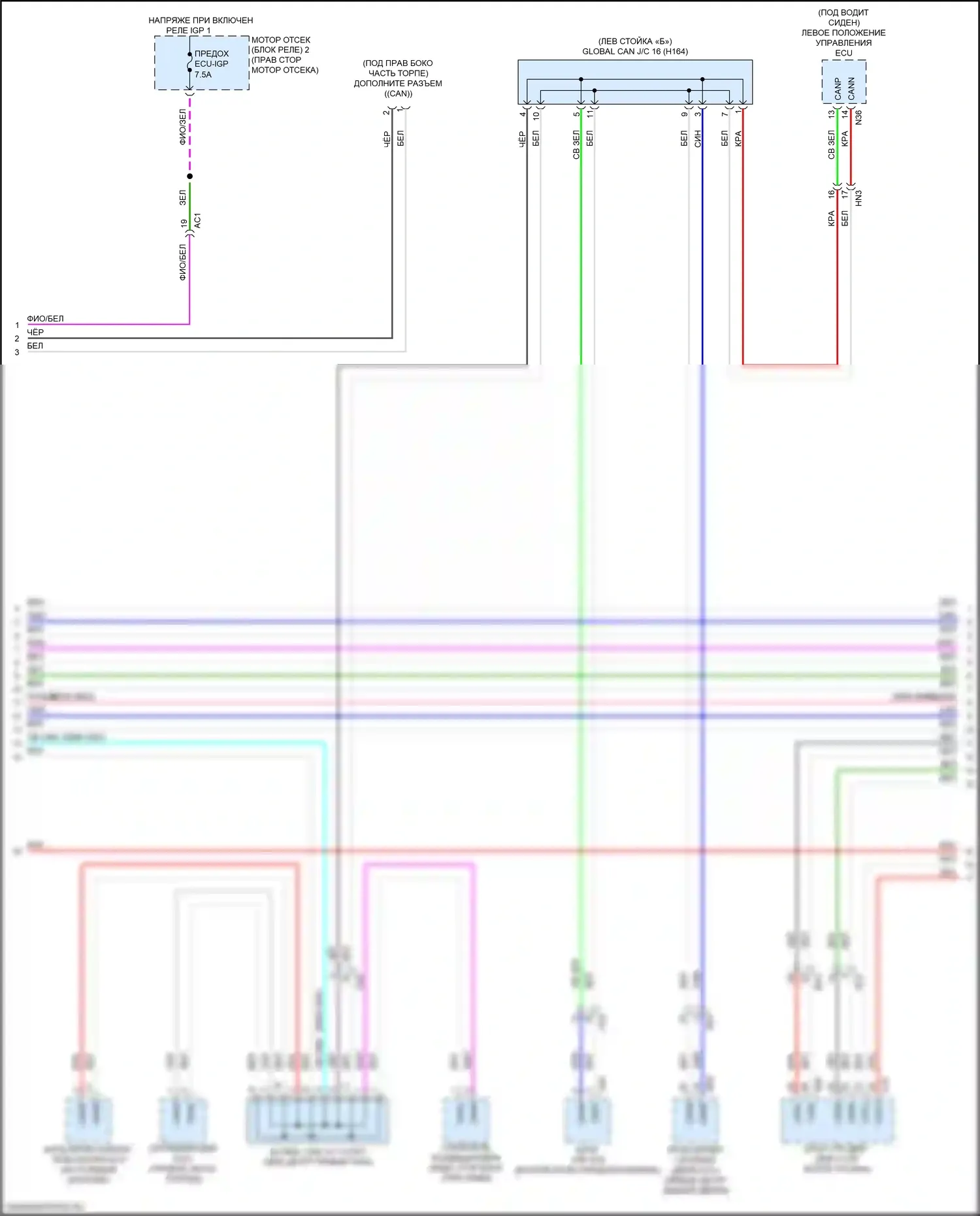 RX Lexus V (2022-2024): Can шина электросхема (2 из 7) 