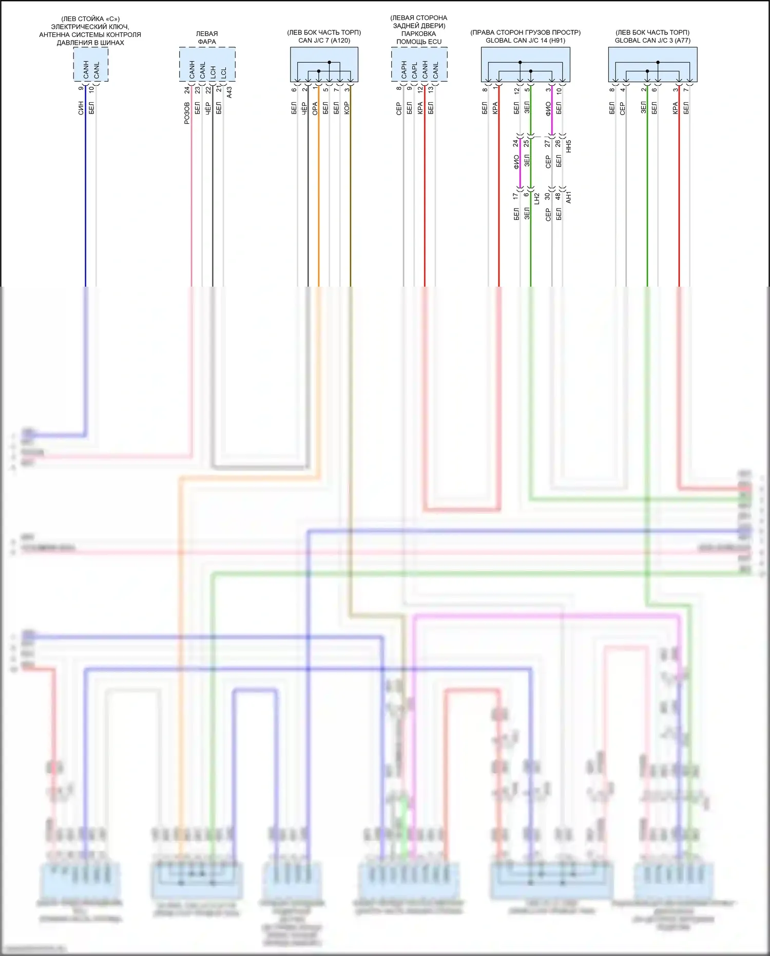 RX Lexus V (2022-2024): Can шина электросхема (5 из 7) 