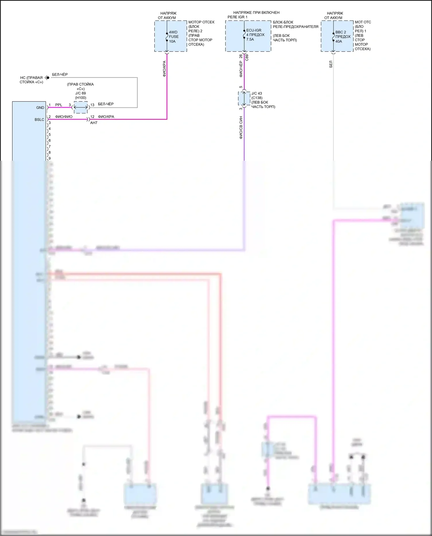 RX Lexus V (2022-2024): Электросхема 4wd 