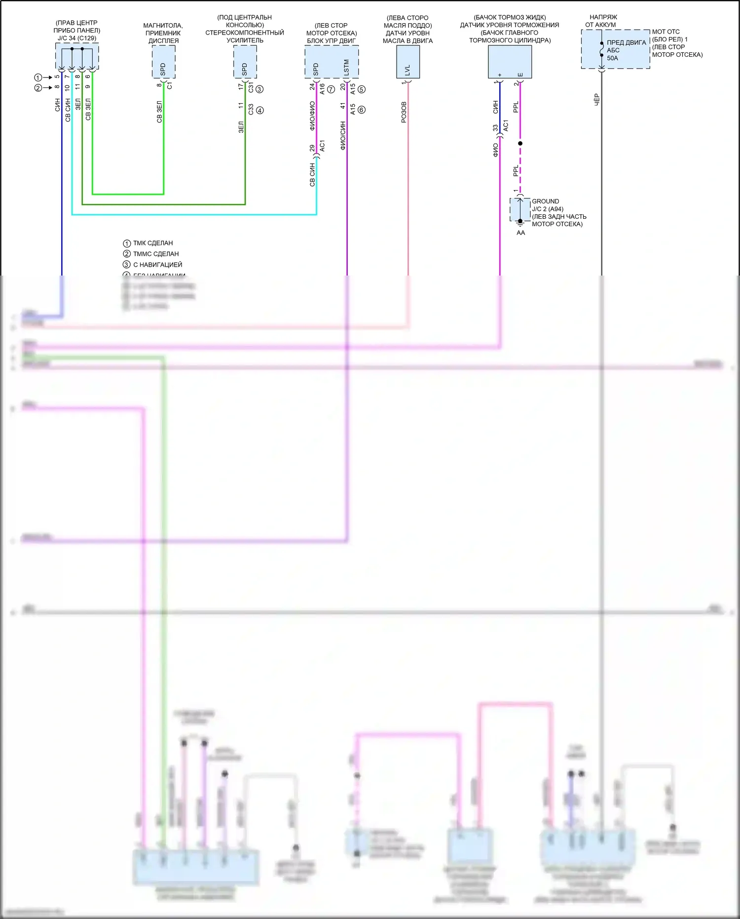 RX Lexus V (2022-2024): Электросхема приборной панели (2 из 4) 