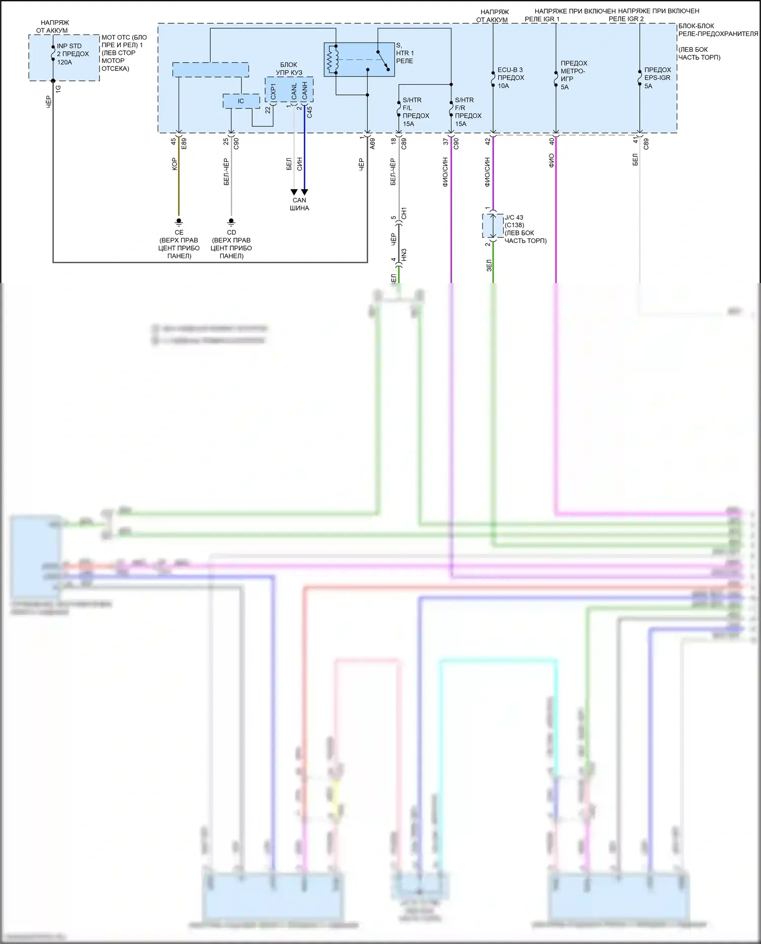RX Lexus V (2022-2024): Электросхема передних сидений климат-контроля (1 из 2) 