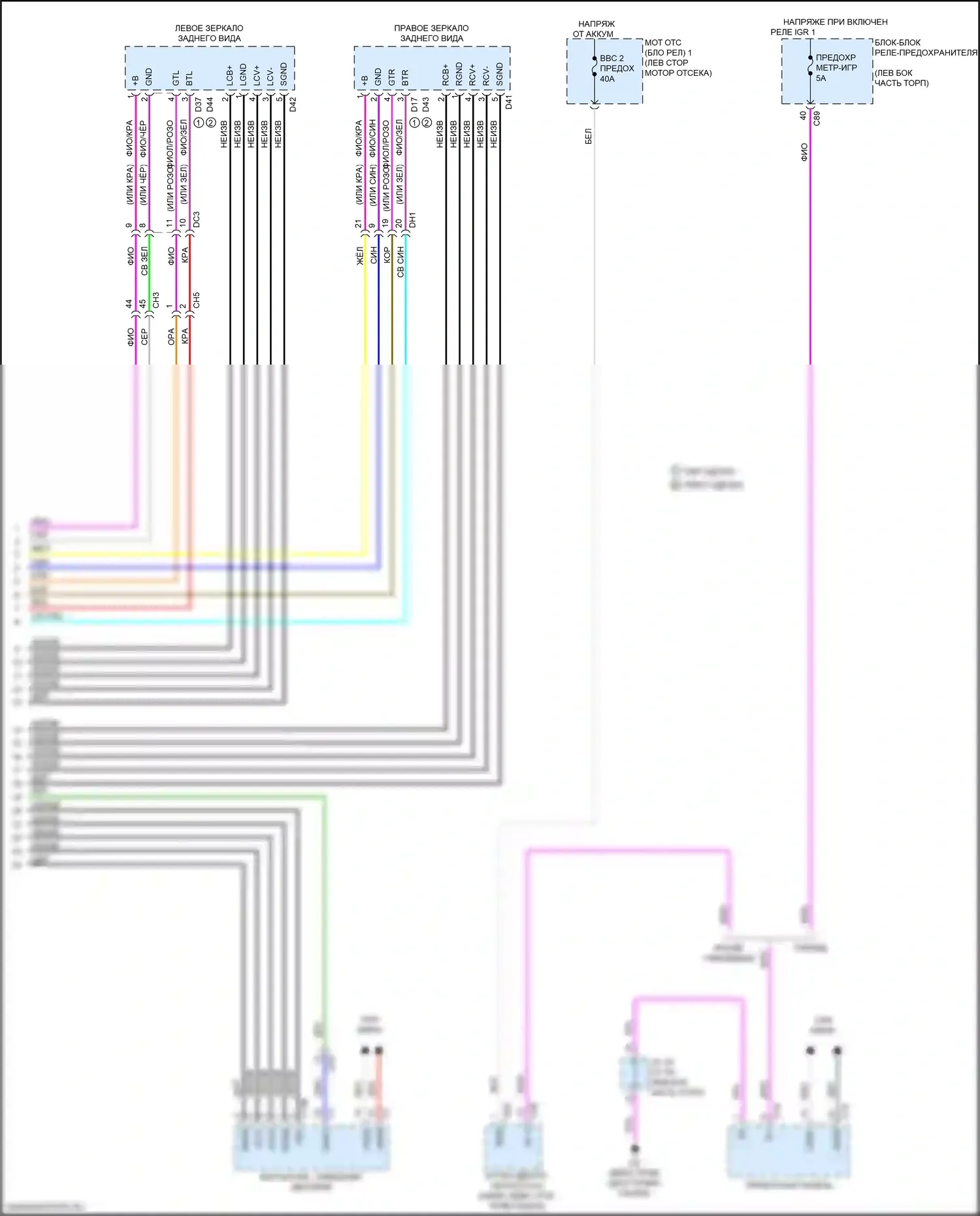RX Lexus V (2022-2024): Электросхема парктроника (2 из 2) 