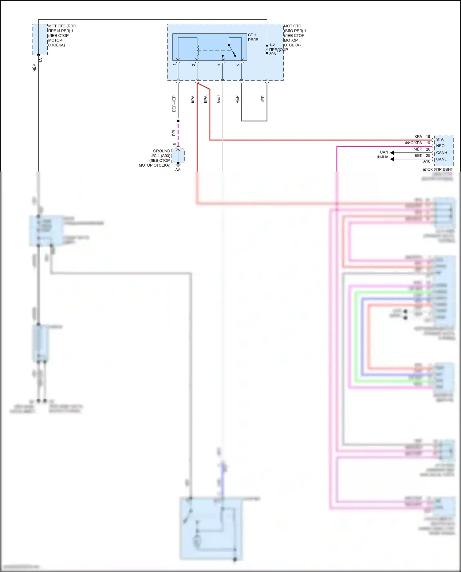 RX Lexus V (2022-2024): Электросхема стартера 