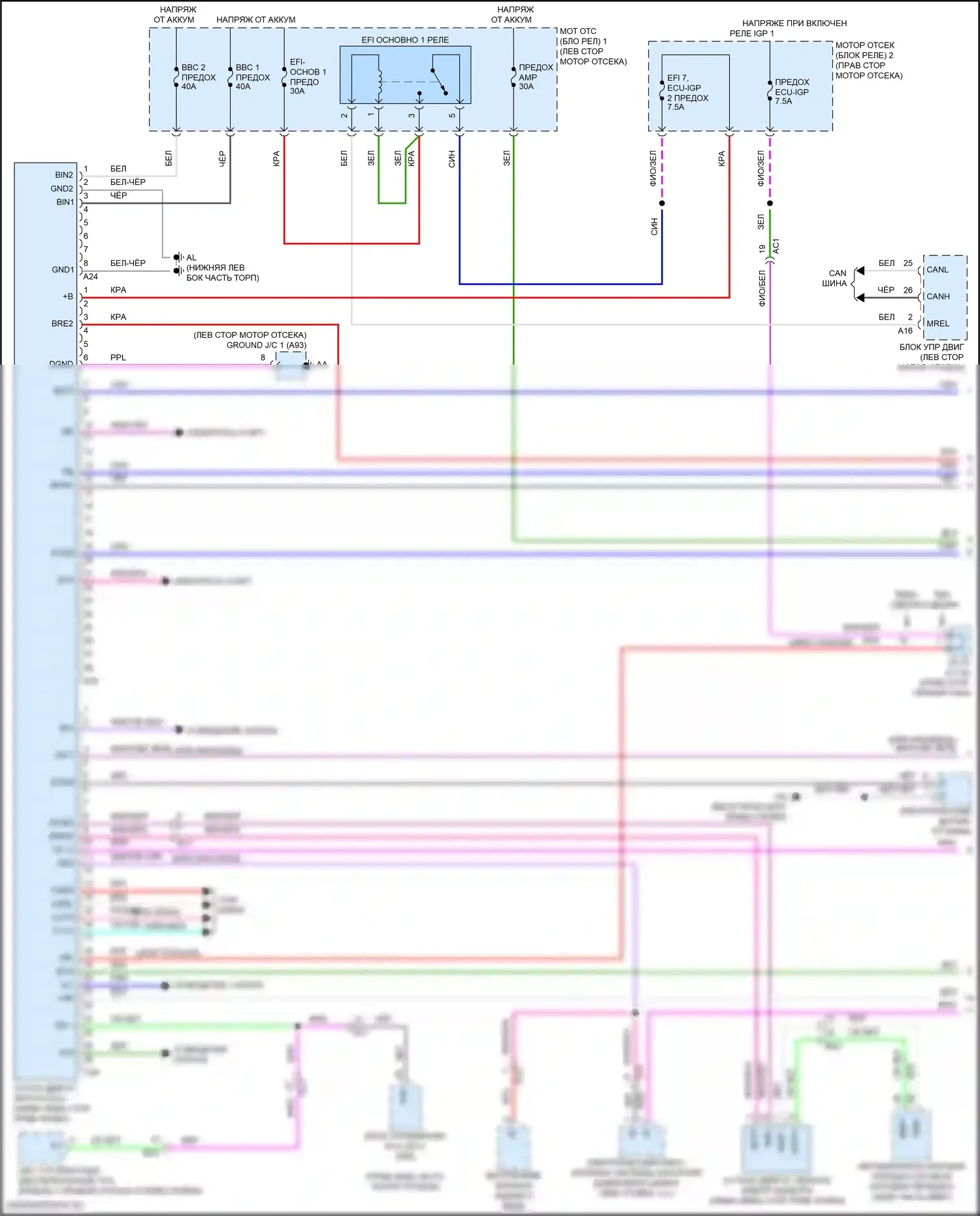 RX Lexus V (2022-2024): Электросхема включения и выключения (1 из 2) 