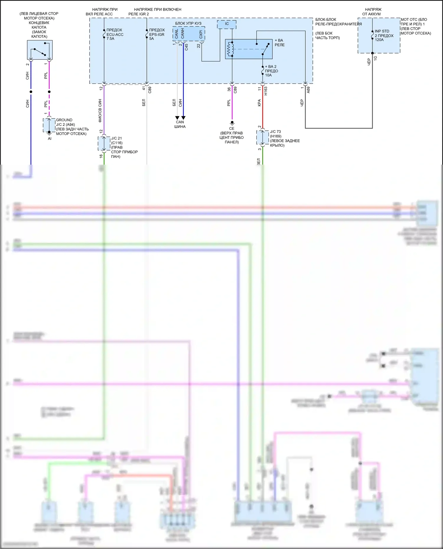 RX Lexus V (2022-2024): Электросхема включения и выключения (2 из 2) 