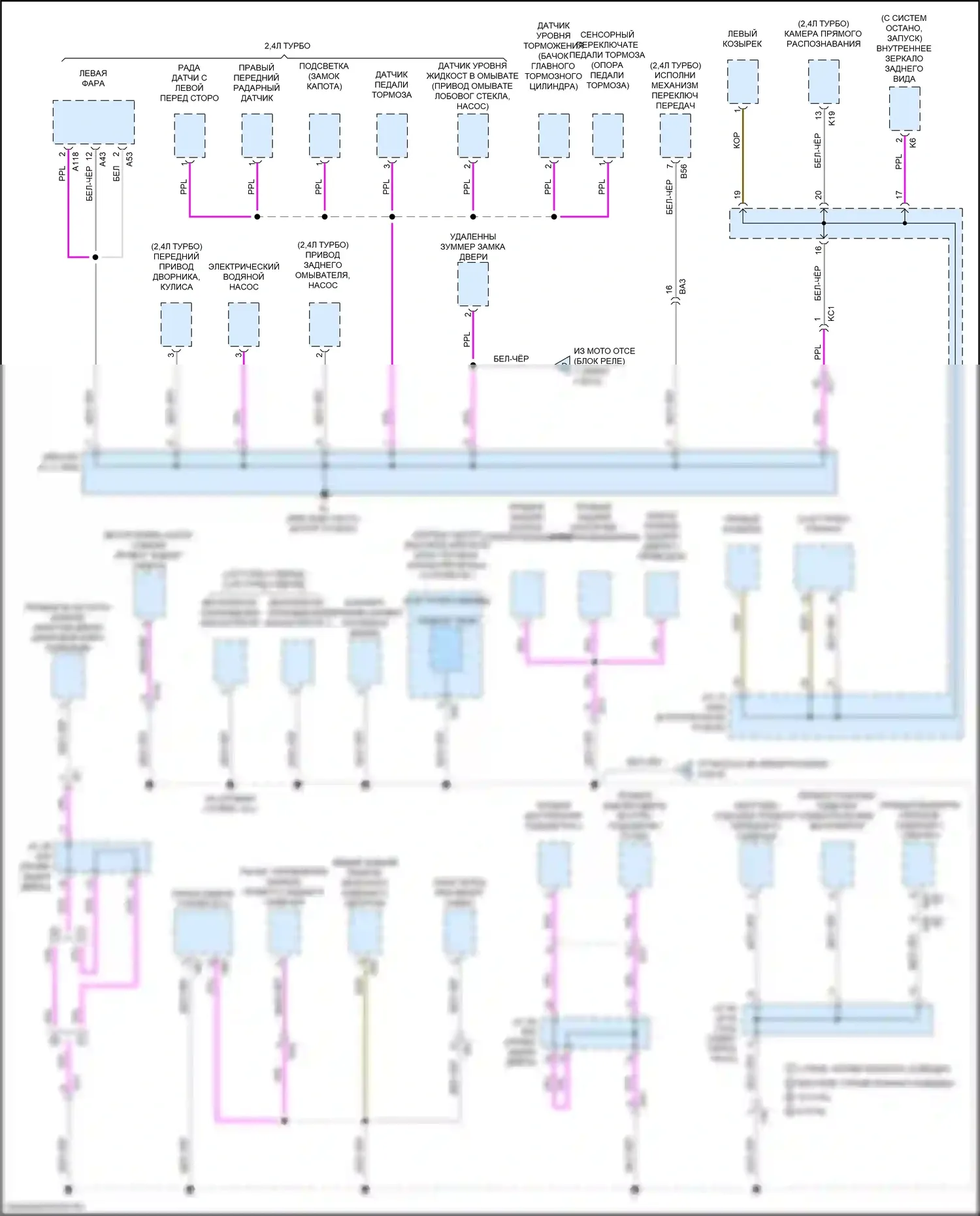 RX Lexus V (2022-2024): Электросхема точек подключения масс (1 из 9) 