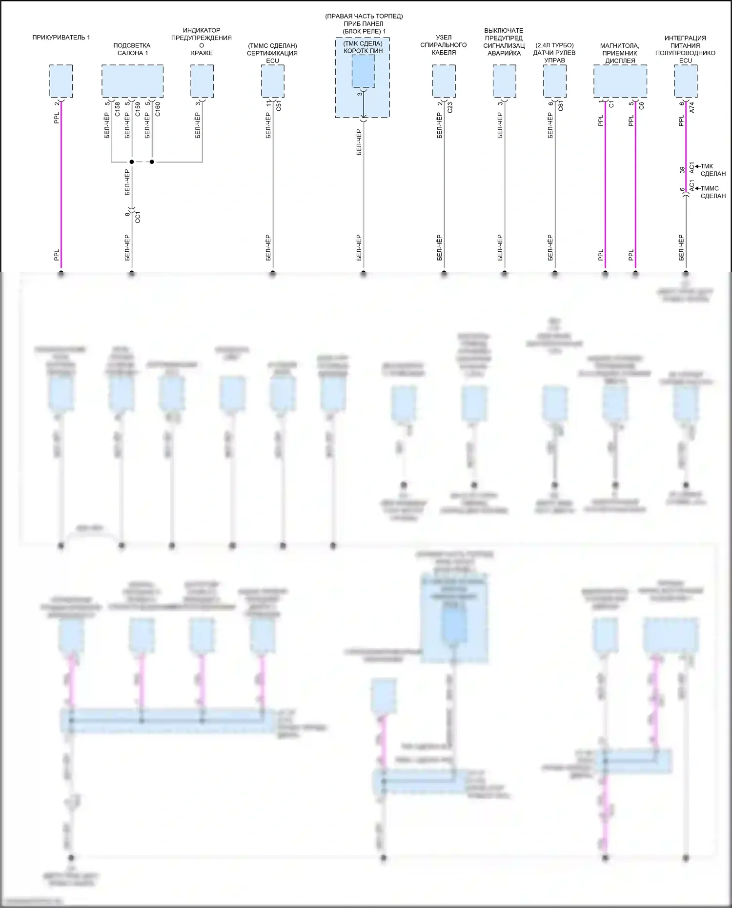 RX Lexus V (2022-2024): Электросхема точек подключения масс (2 из 9) 