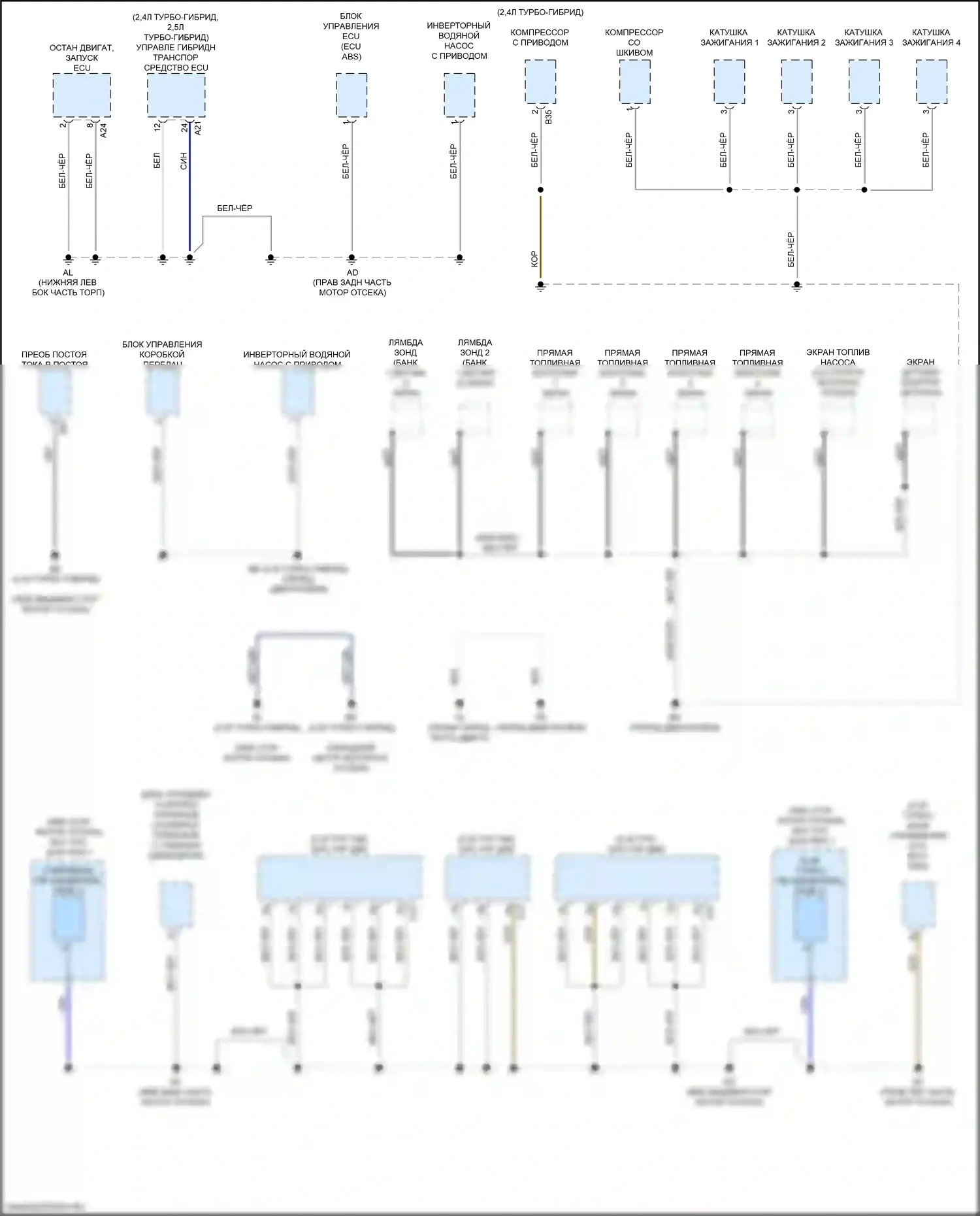 RX Lexus V (2022-2024): Электросхема точек подключения масс (5 из 9) 