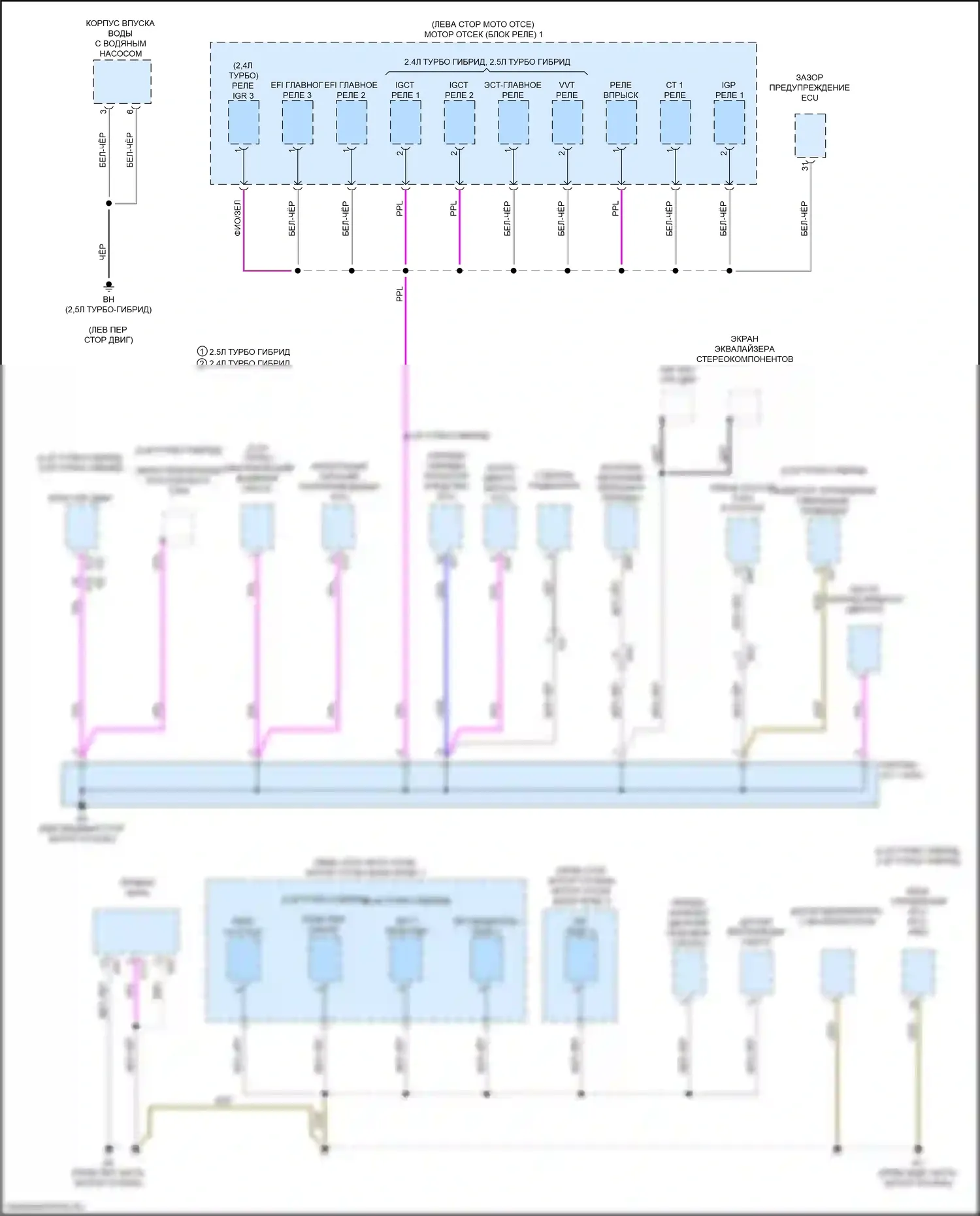 RX Lexus V (2022-2024): Электросхема точек подключения масс (7 из 9) 