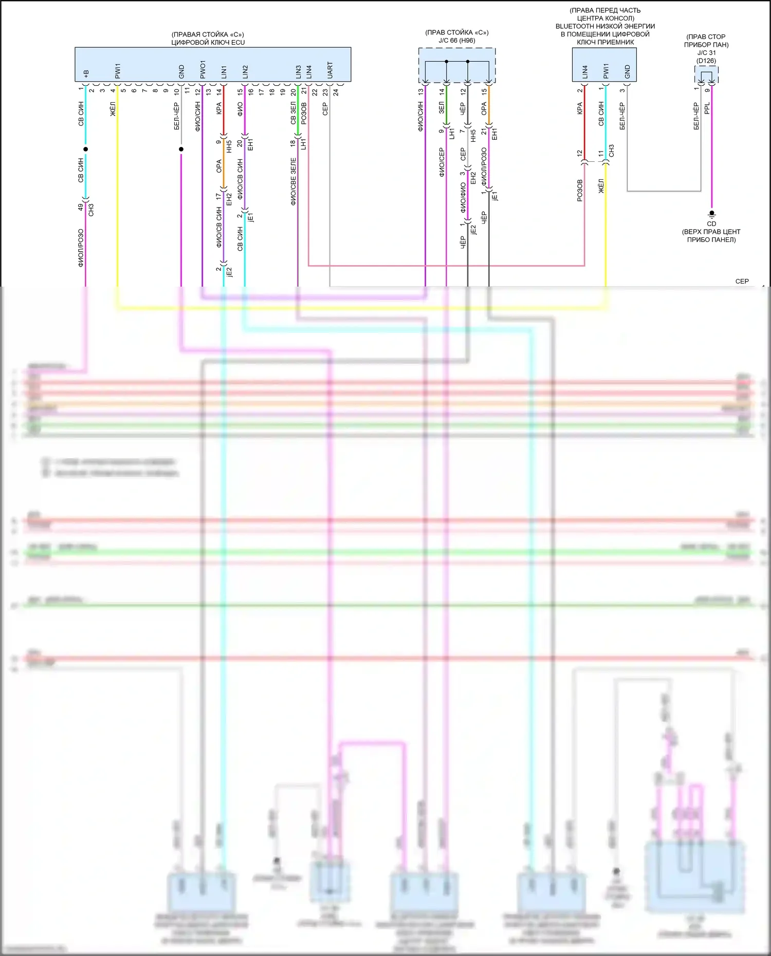 RX Lexus V (2022-2024): Электросхема центрального замка (4 из 8) 