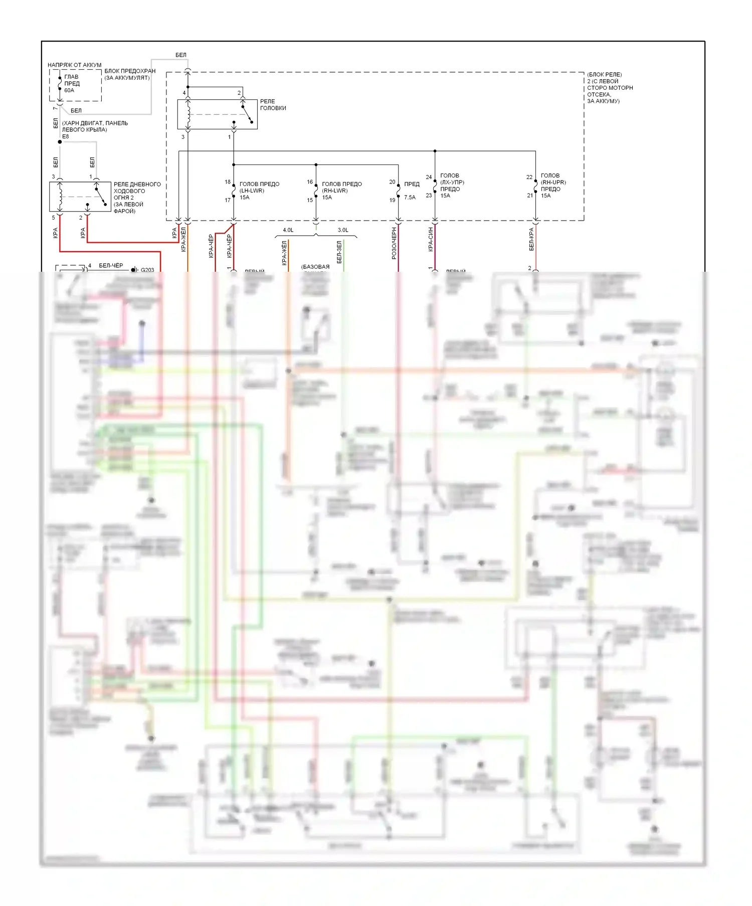 SC Lexus I (1991-2001): Электросхема фар 