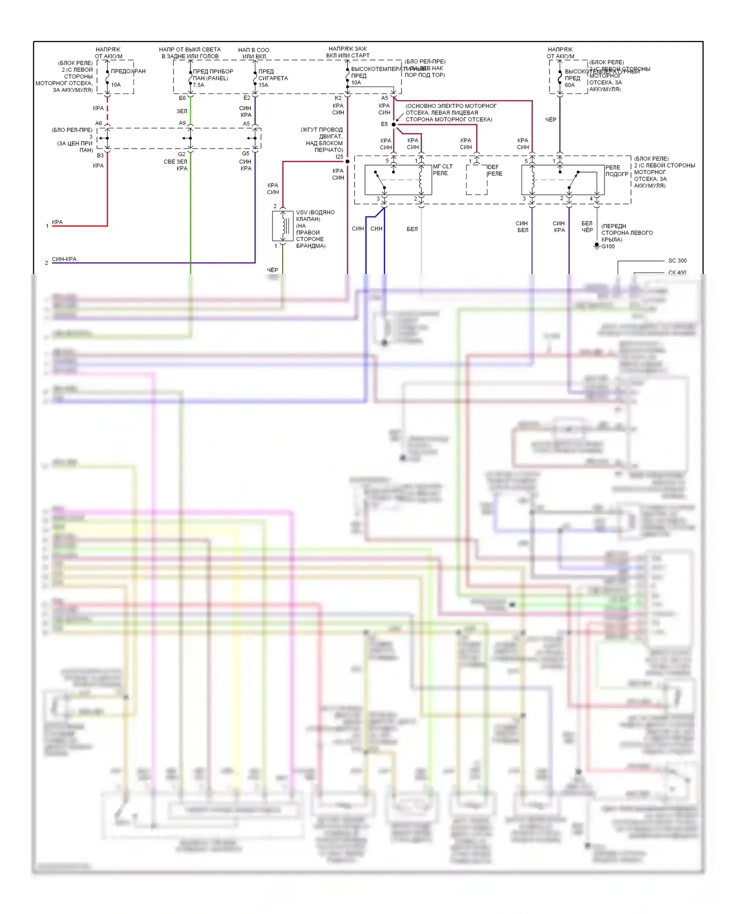 SC Lexus I (1991-2001): Электросхема климат контроля (2 из 2) 
